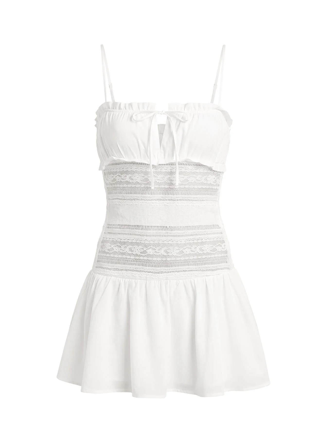 Christobela Drop Waist Lace Mini Dress White - Image 12