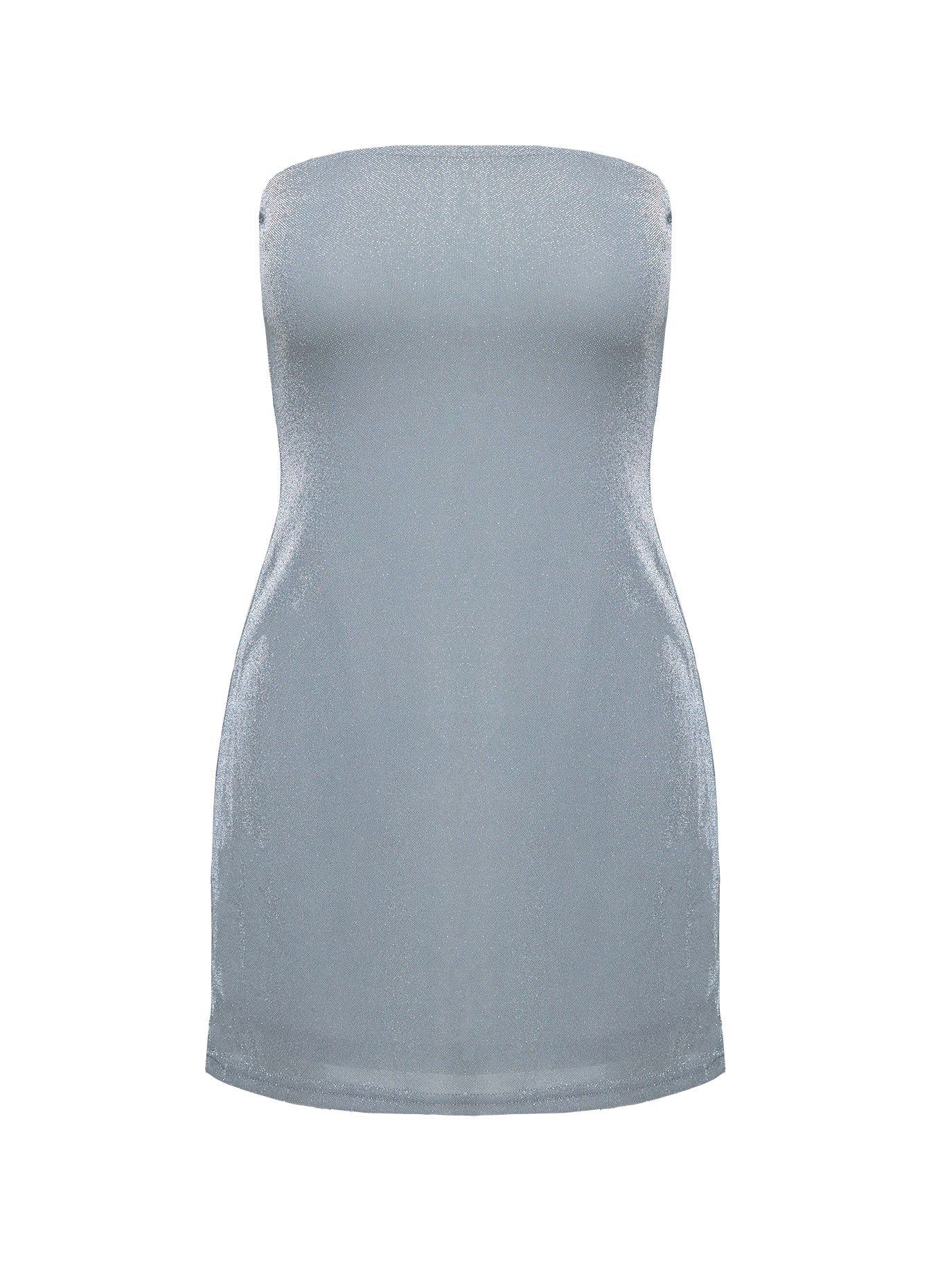 Chromatica Strapless Mini Dress Silver - Image 6