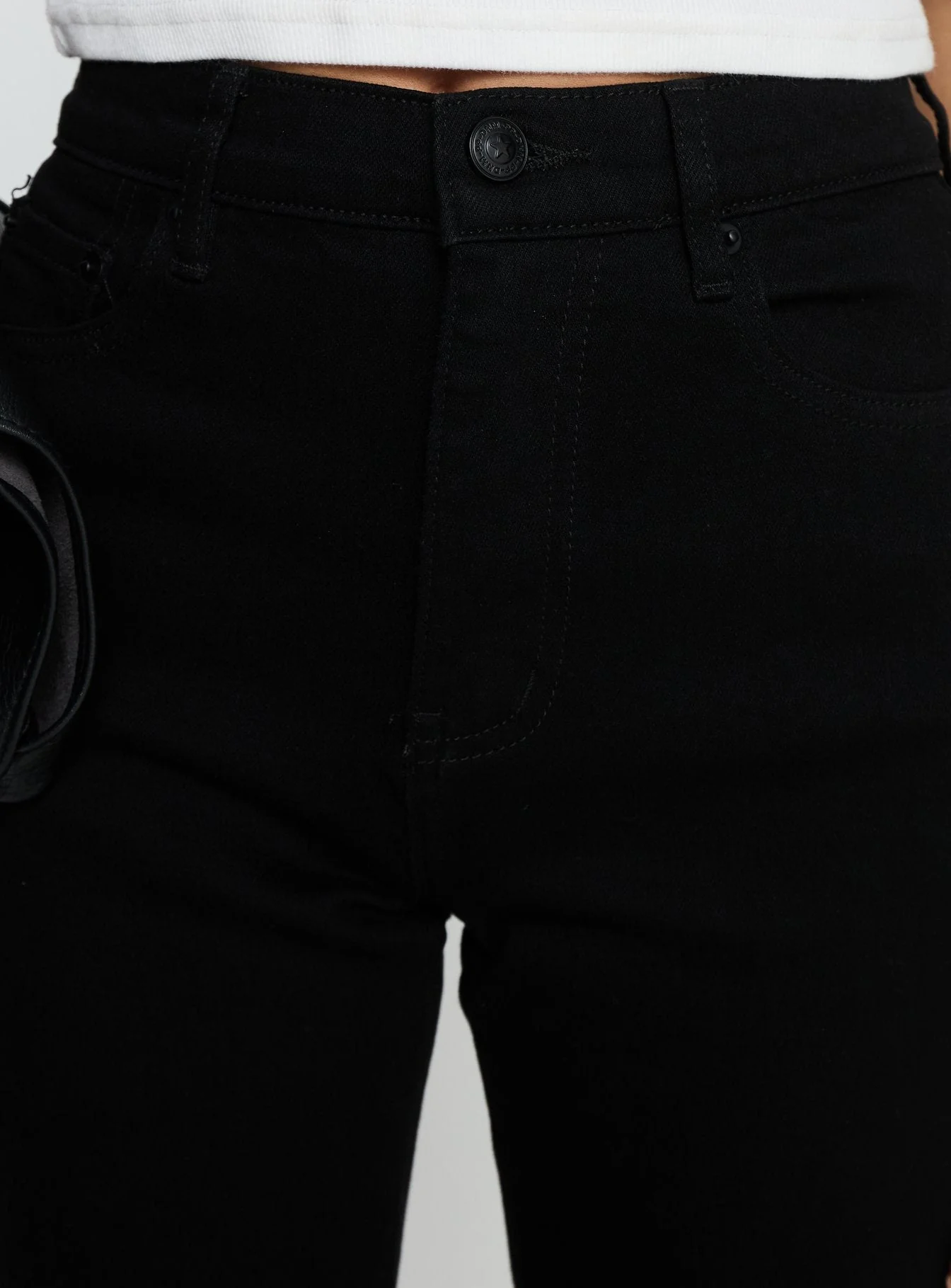 Cindee High Rise Cropped Jeans Jet Black - Image 6