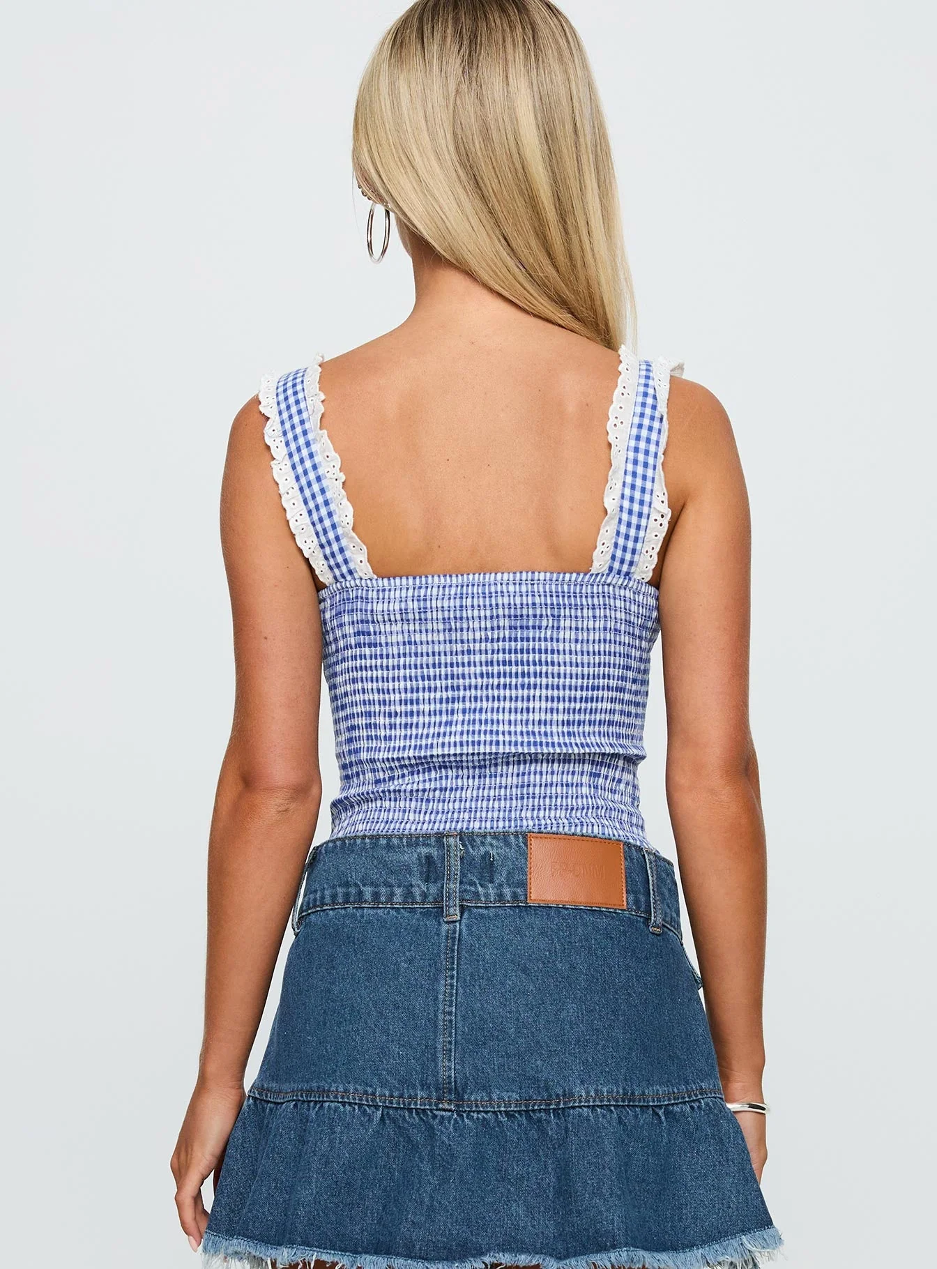 City Of Dreams Bodysuit Blue Gingham - Image 4