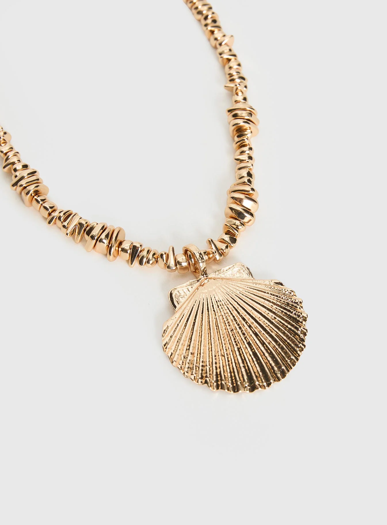 Clear Vision Shell Layered Necklace Gold - Image 4