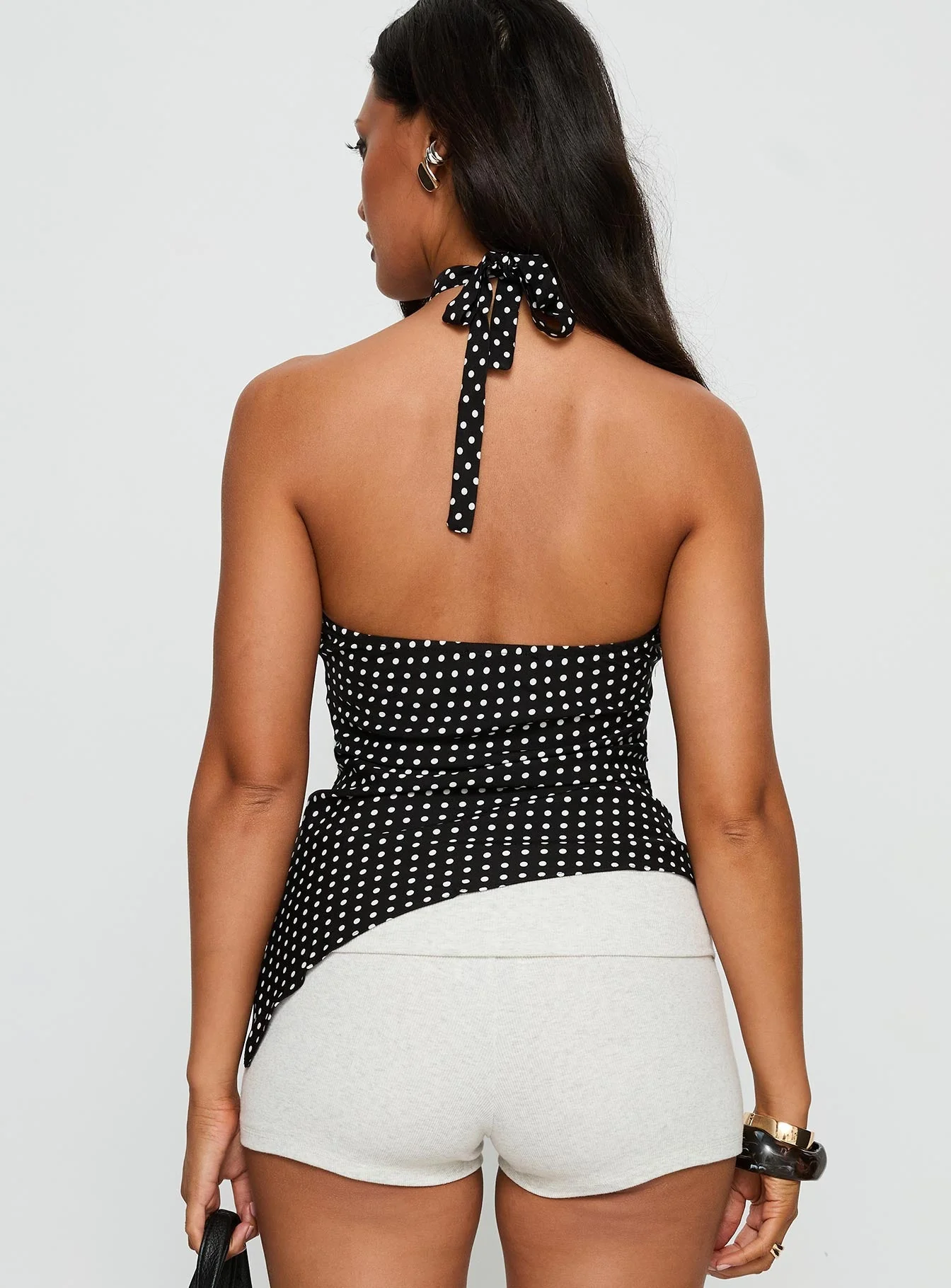 Clerissa Ring Detail Top Black Polka Dot - Image 5