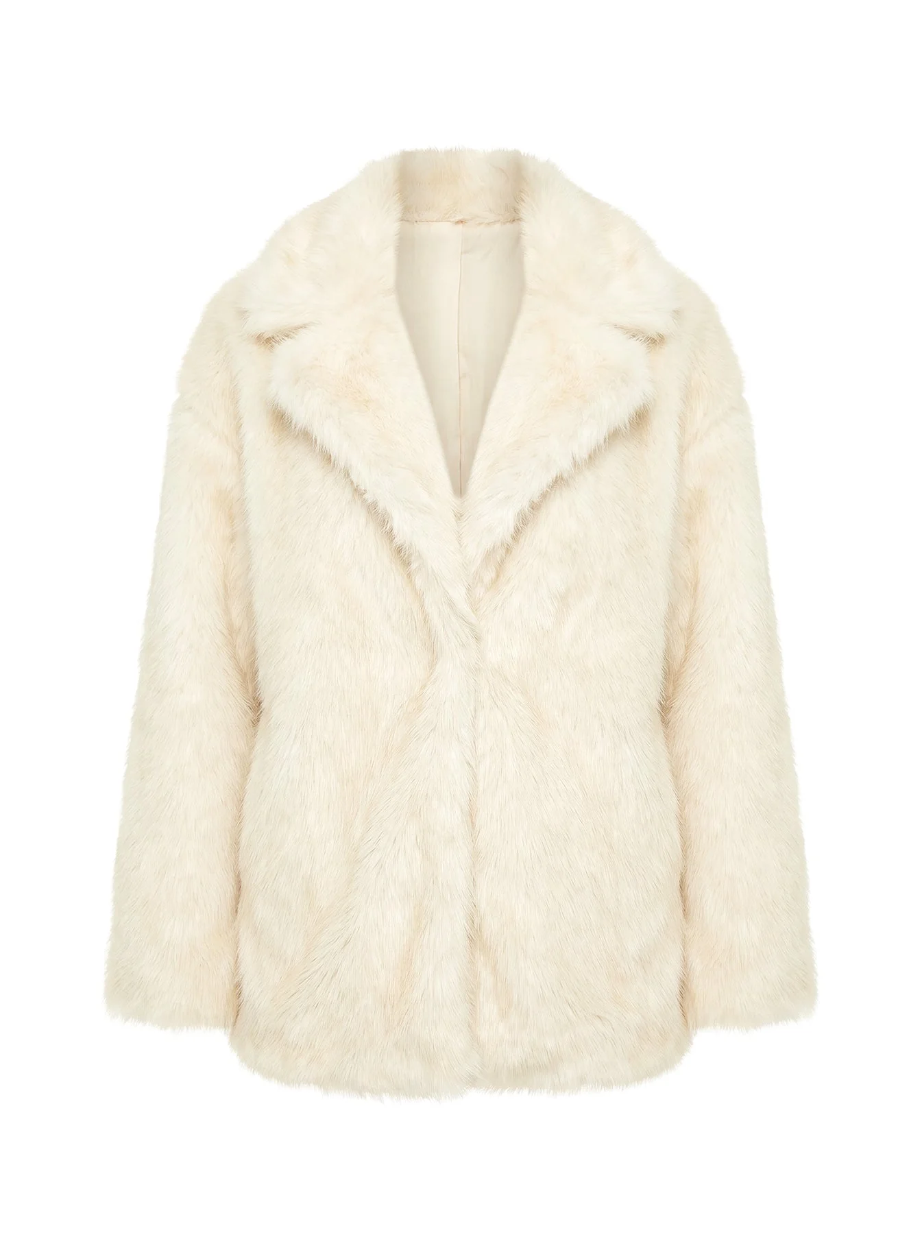 Clova Faux Fur Coat White - Image 11