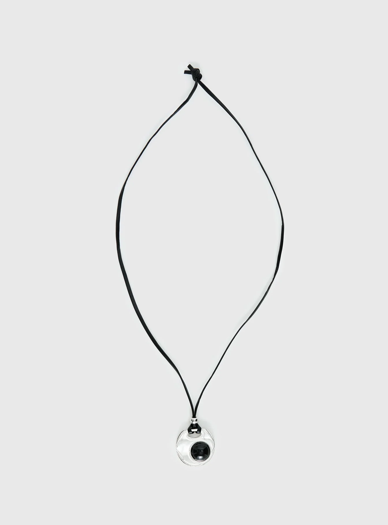 Coastal Chaos Pendant Cord Necklace Silver / Black - Image 2