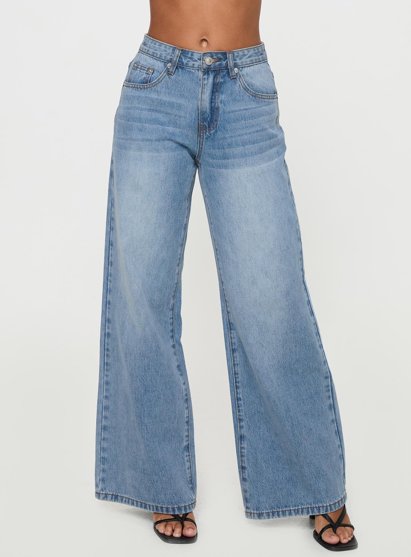 Colemane Mid Rise Denim Jeans Angel Blue Petite - Image 2