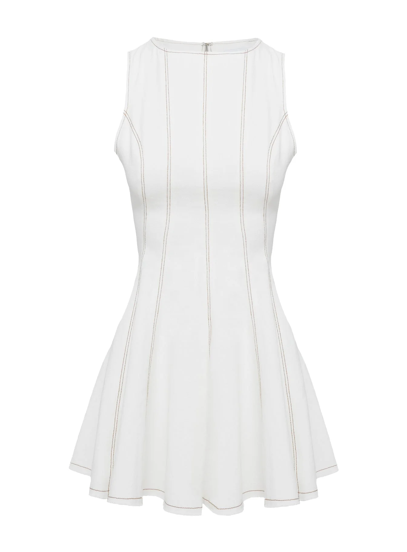 Composure Pleat Mini Dress White - Image 5