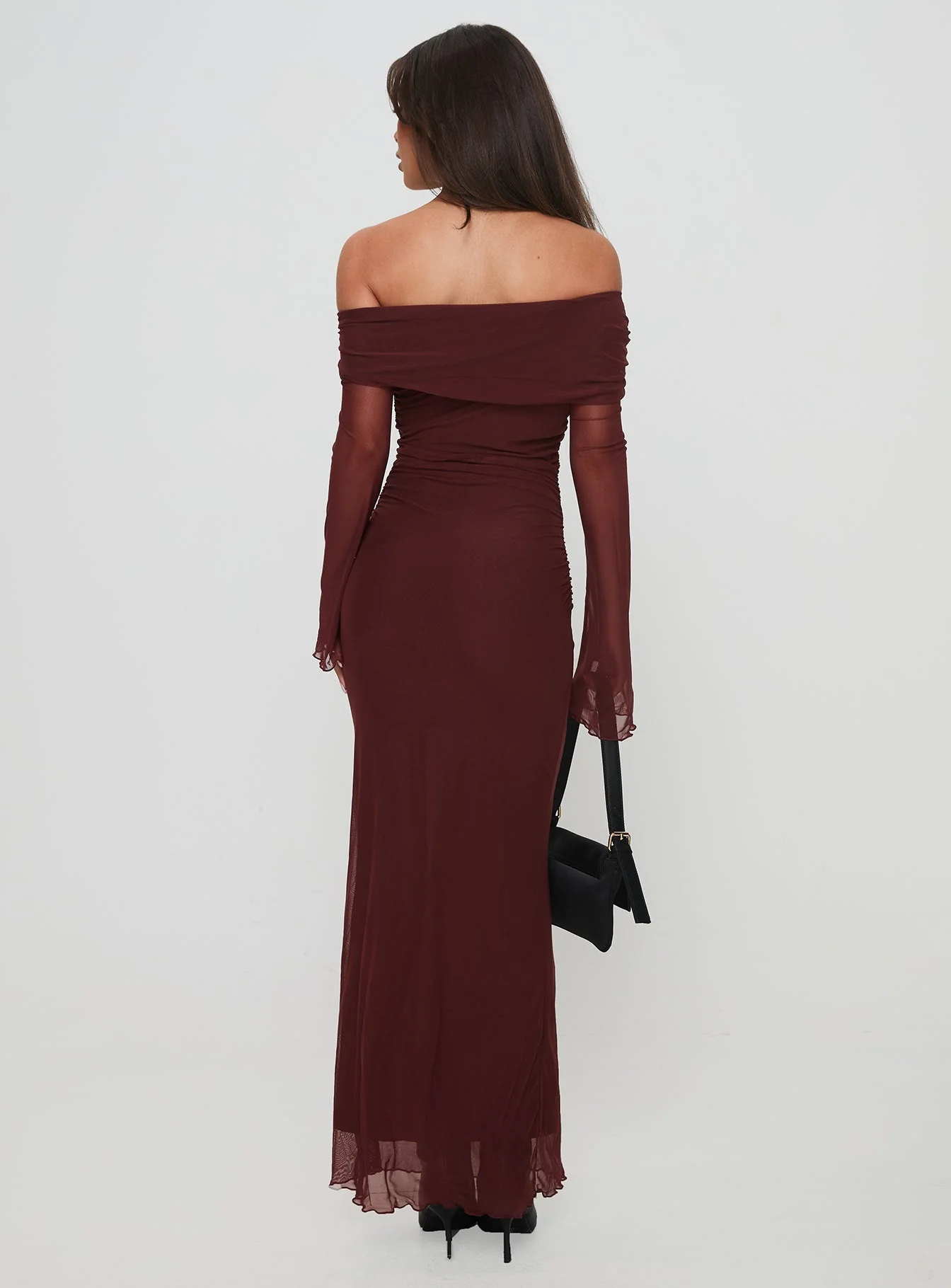 Consideration Long Sleeve Maxi Dress Chocolate - Image 4