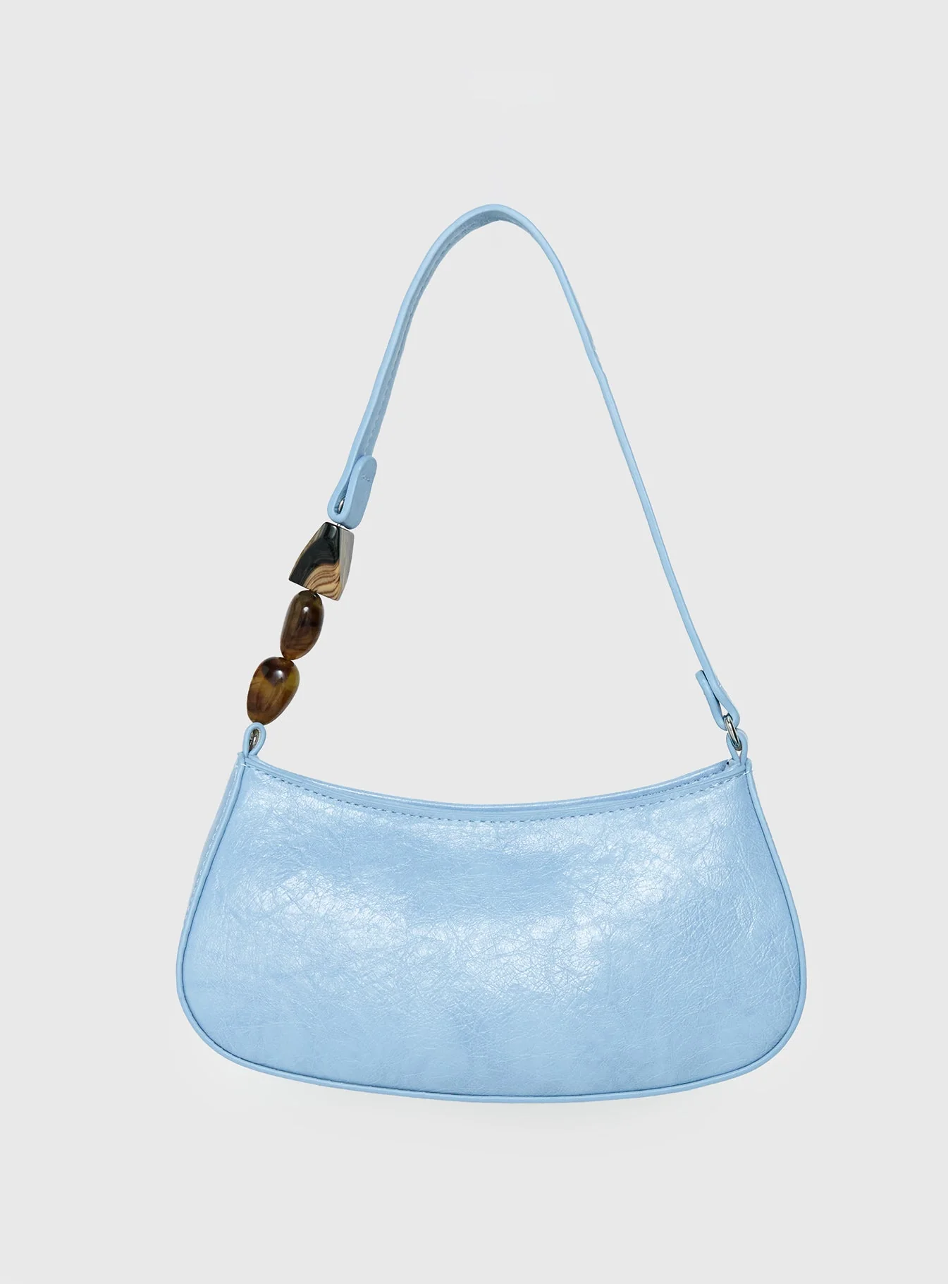 Contradiction Bead Detail Shoulder Bag Blue - Image 4
