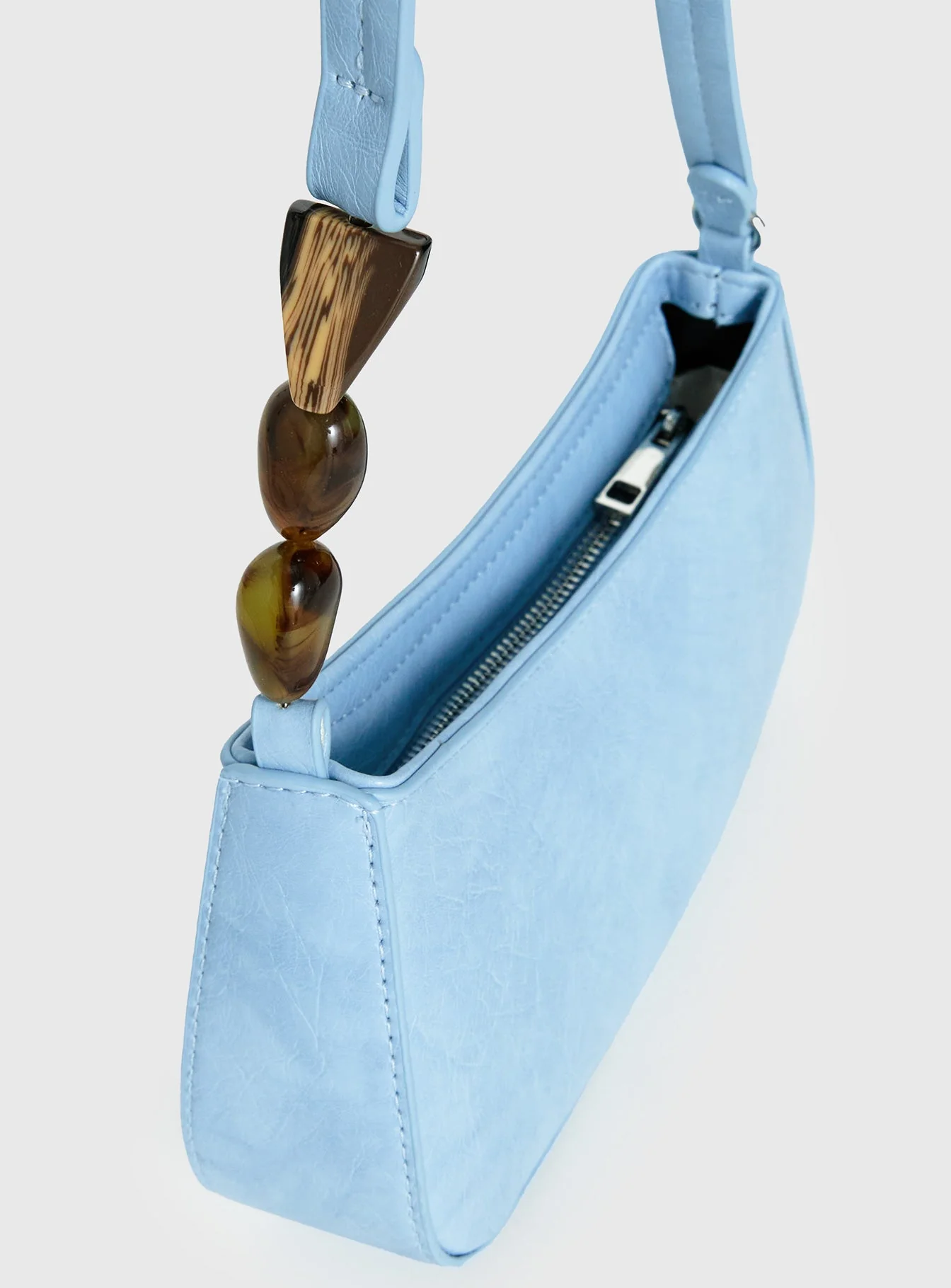 Contradiction Bead Detail Shoulder Bag Blue - Image 5