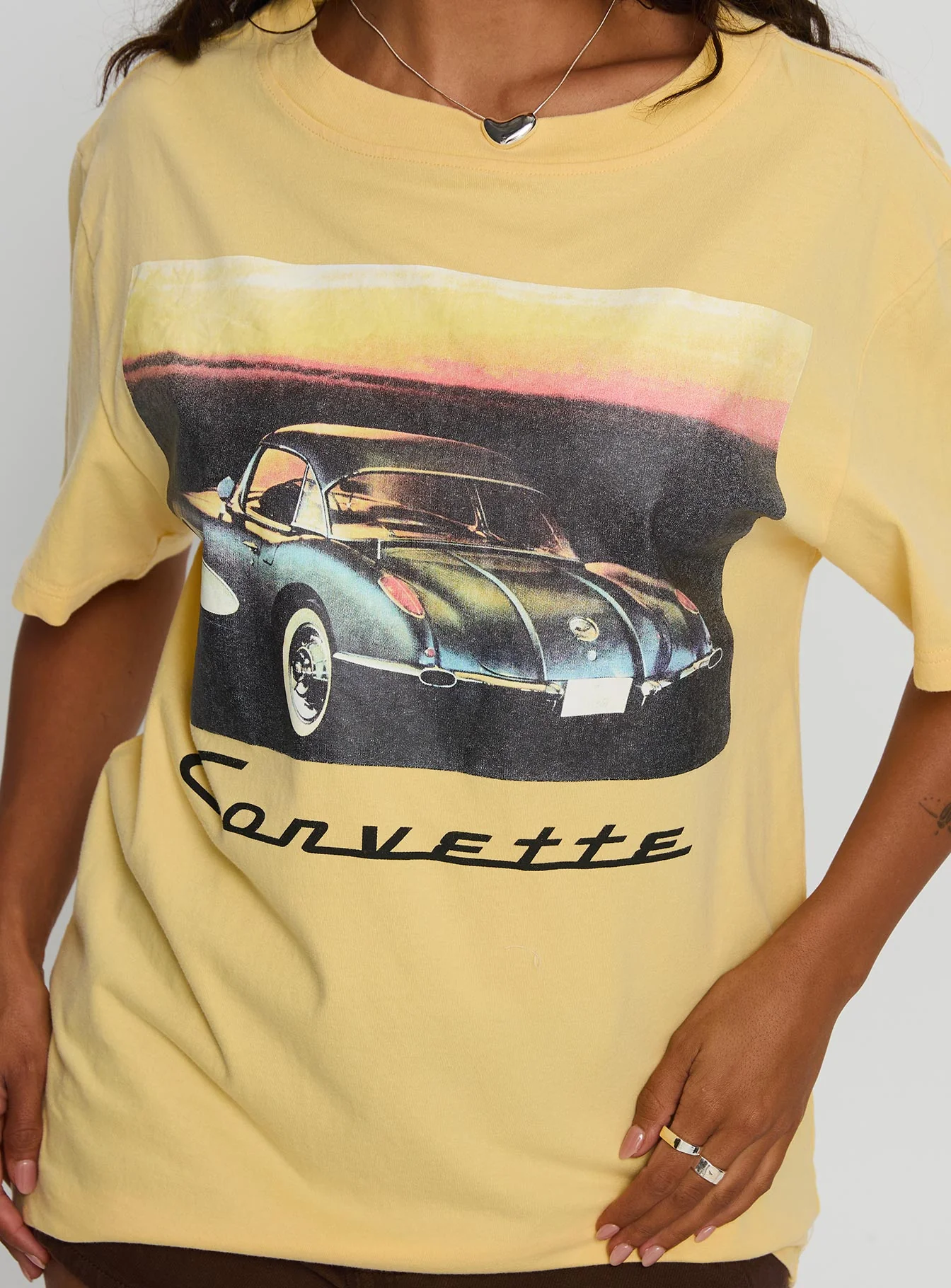 Corvette Legends Oversized Graphic Top Yellow - Image 5