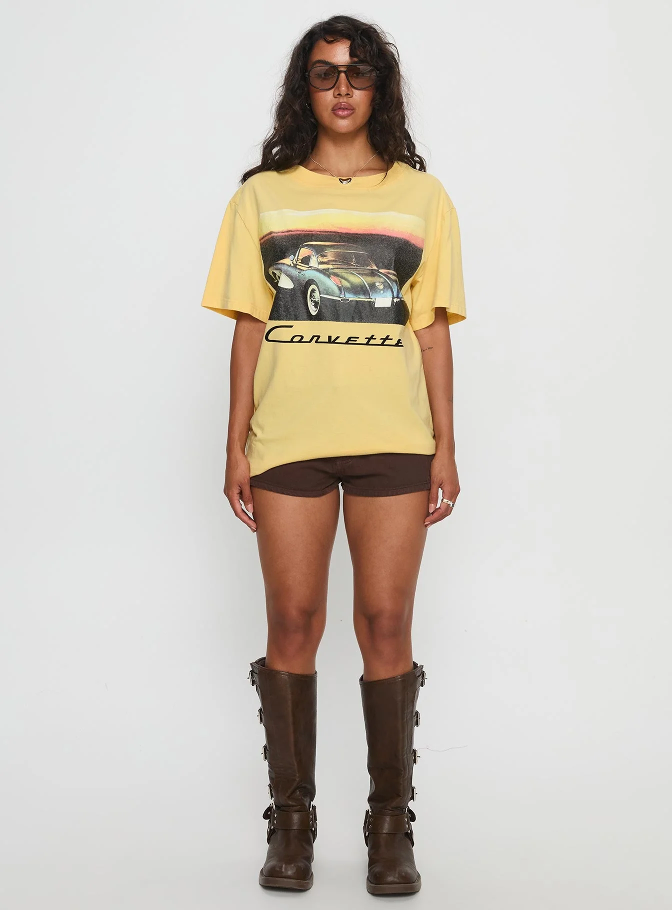 Corvette Legends Oversized Graphic Top Yellow - Image 6