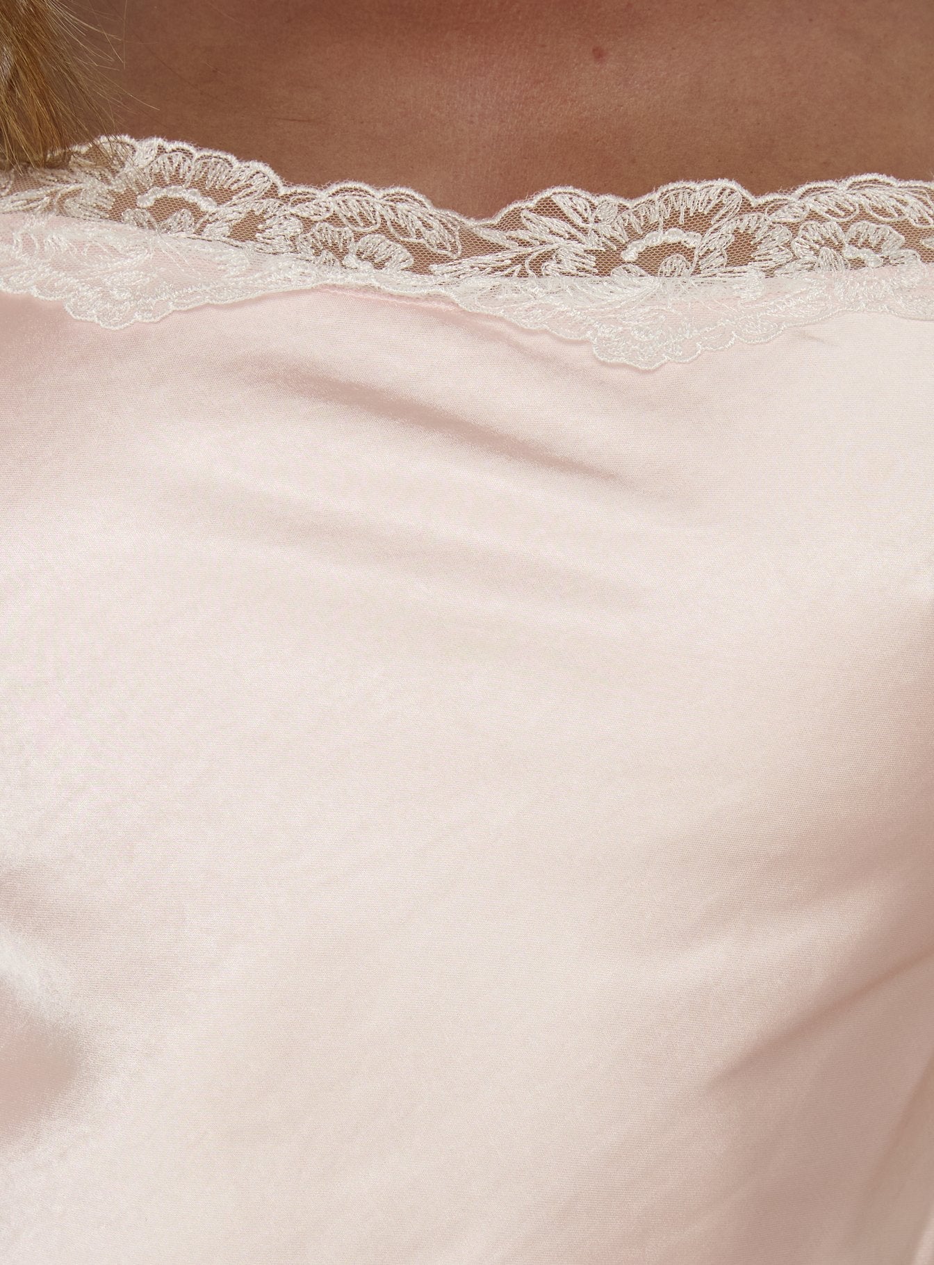 Cosmas Lace Trim Satin Cami Top Pink - Image 5