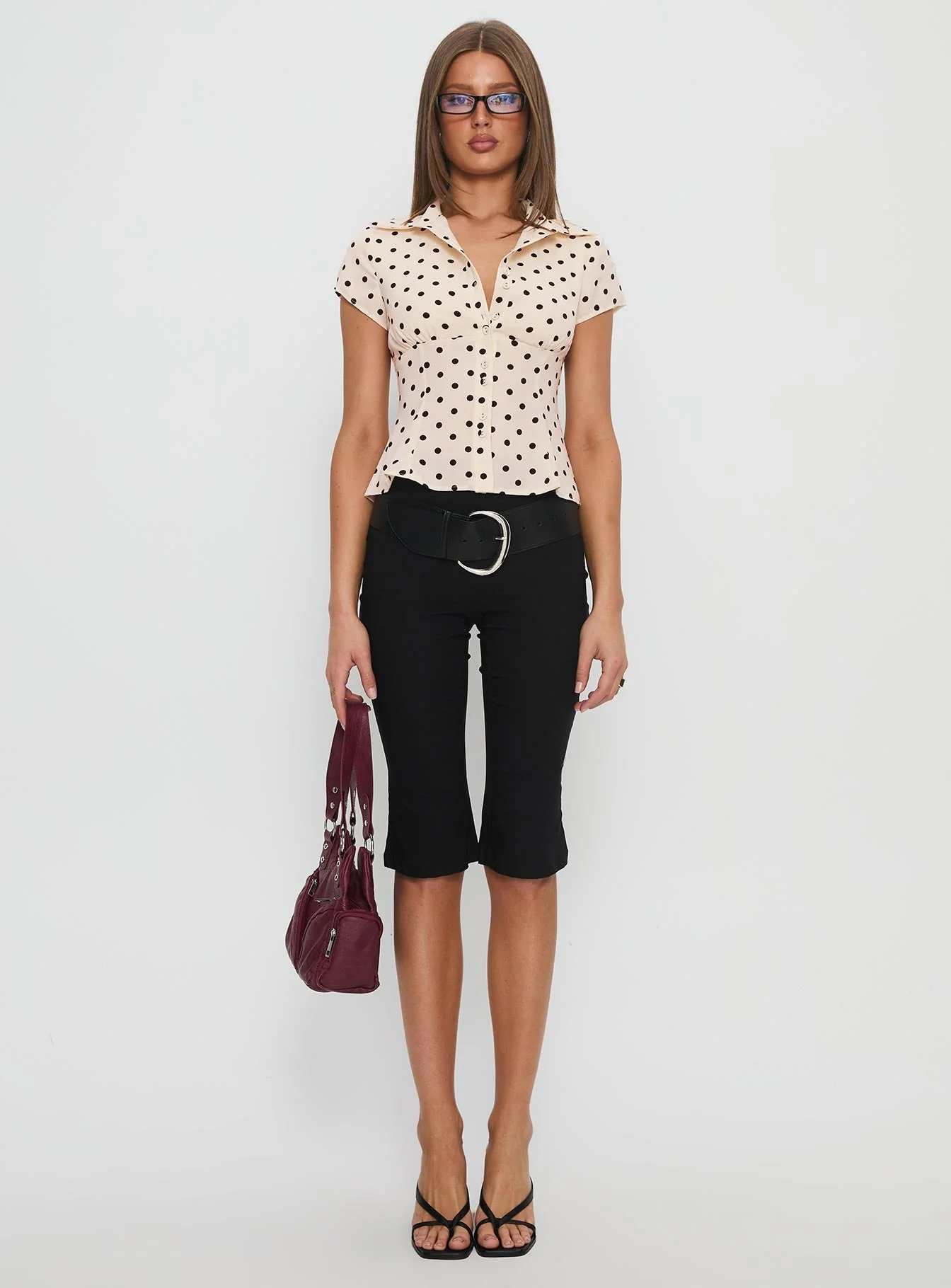 Cottesloe Blouse Top Cream Polka Dot - Image 7