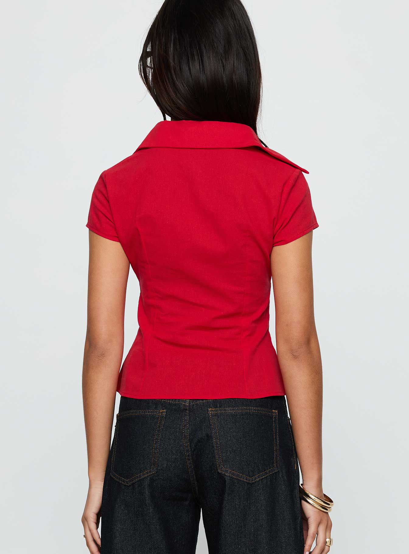 Cottesloe Blouse Top Red - Image 5