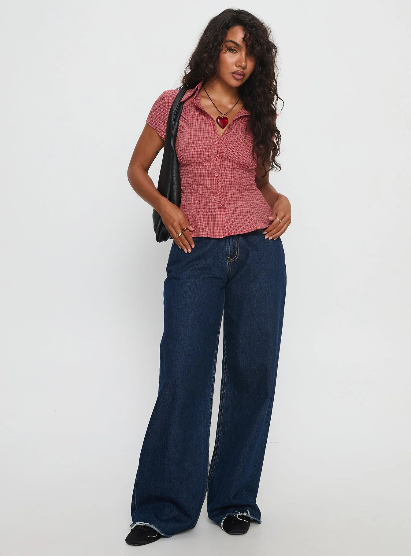 Cottesloe Blouse Top Red Check - Image 3