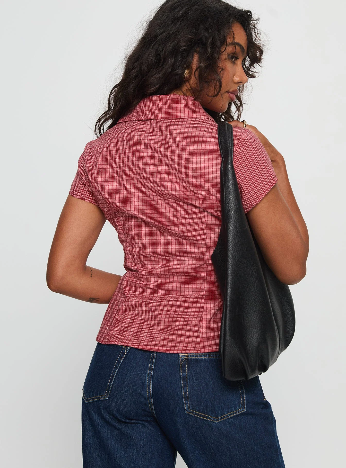 Cottesloe Blouse Top Red Check - Image 5