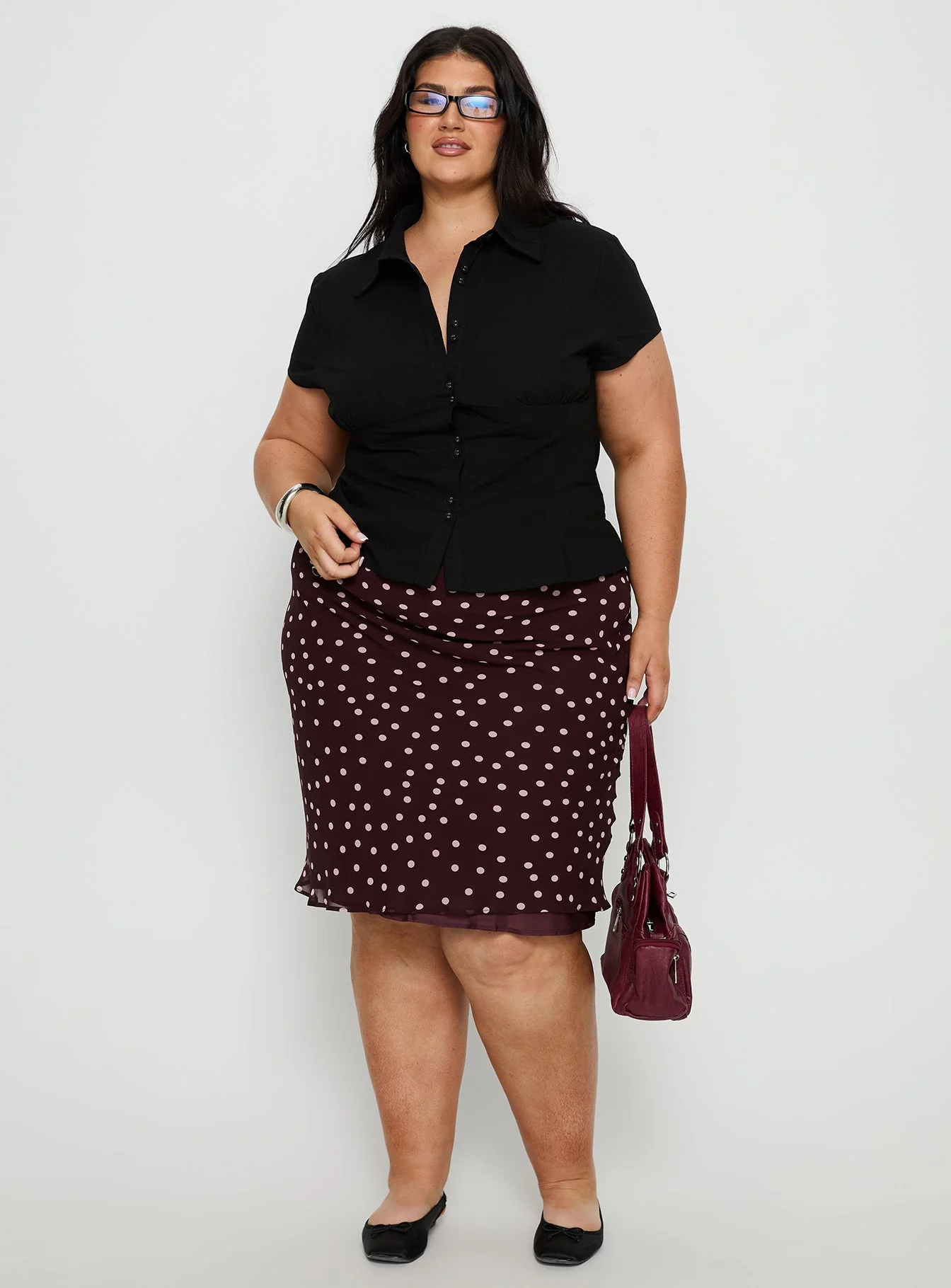 Cottesloe Blouse Top Textured Black Curve - Image 3