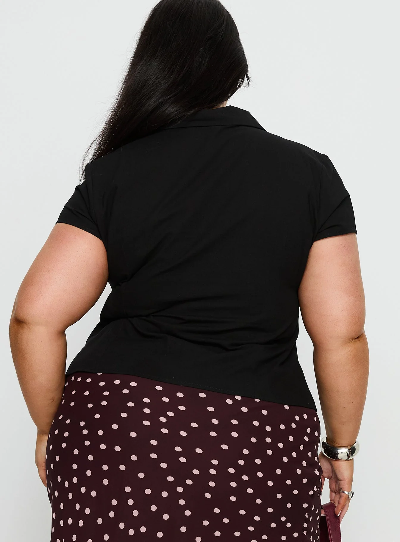 Cottesloe Blouse Top Textured Black Curve - Image 5