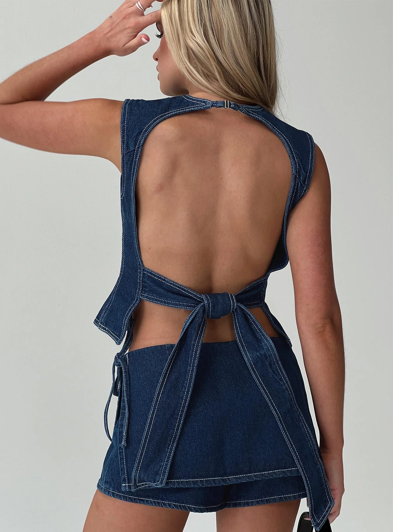Countryside Skort Blue Denim - Image 9