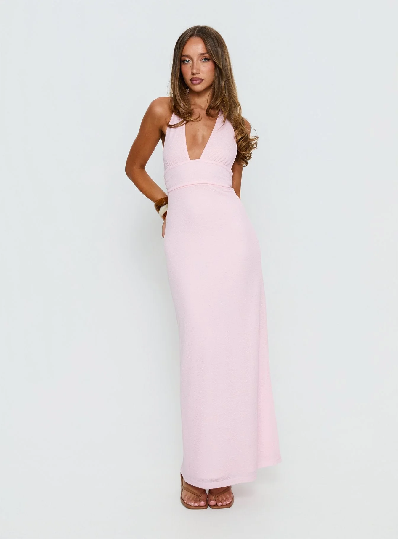 Courteney Halter Maxi Dress Pink - Image 2