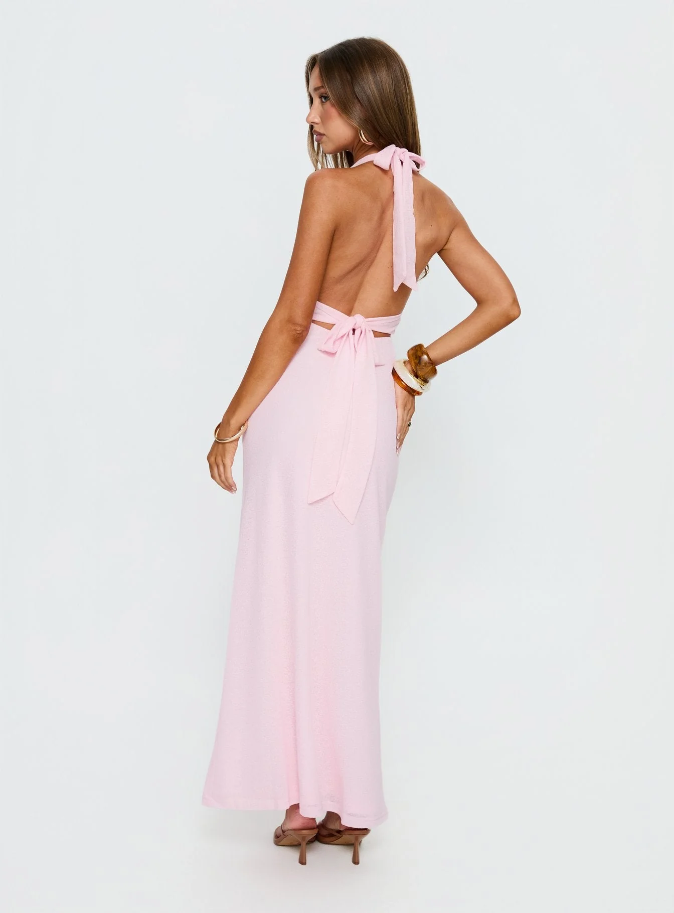 Courteney Halter Maxi Dress Pink - Image 4