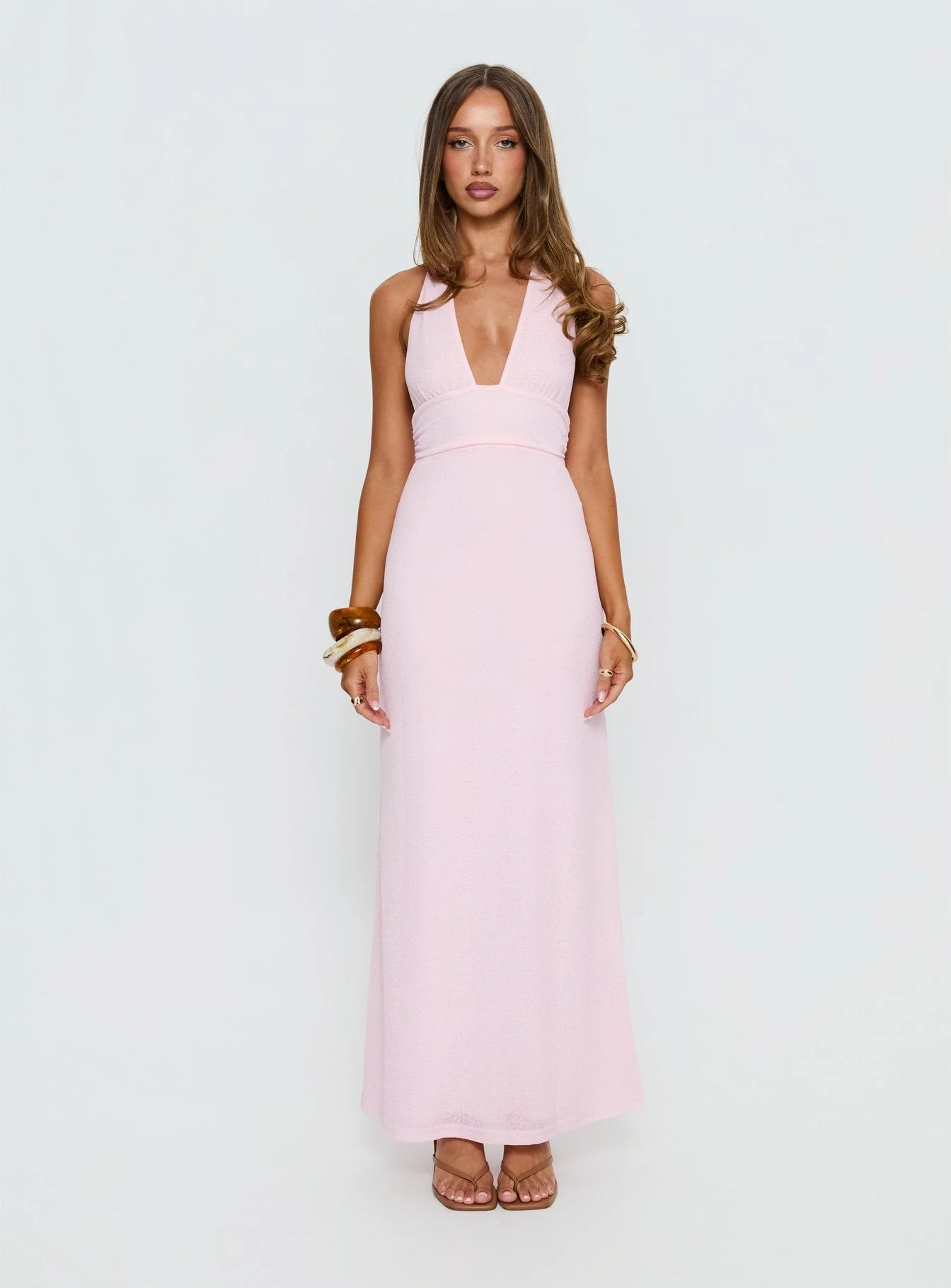 Courteney Halter Maxi Dress Pink - Image 6