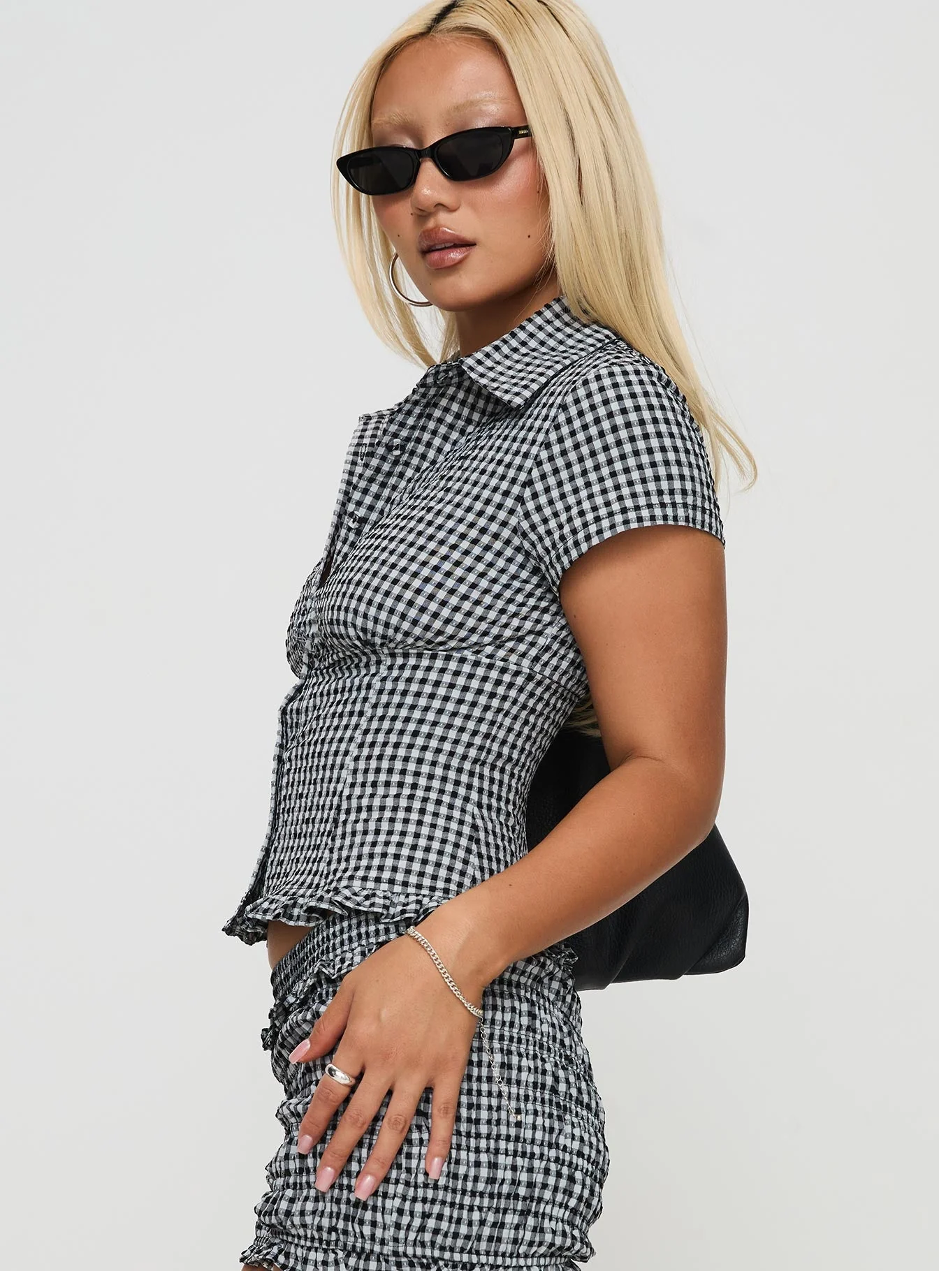 Covey Shirred Puff Sleeve Top Multi Petite - Image 4