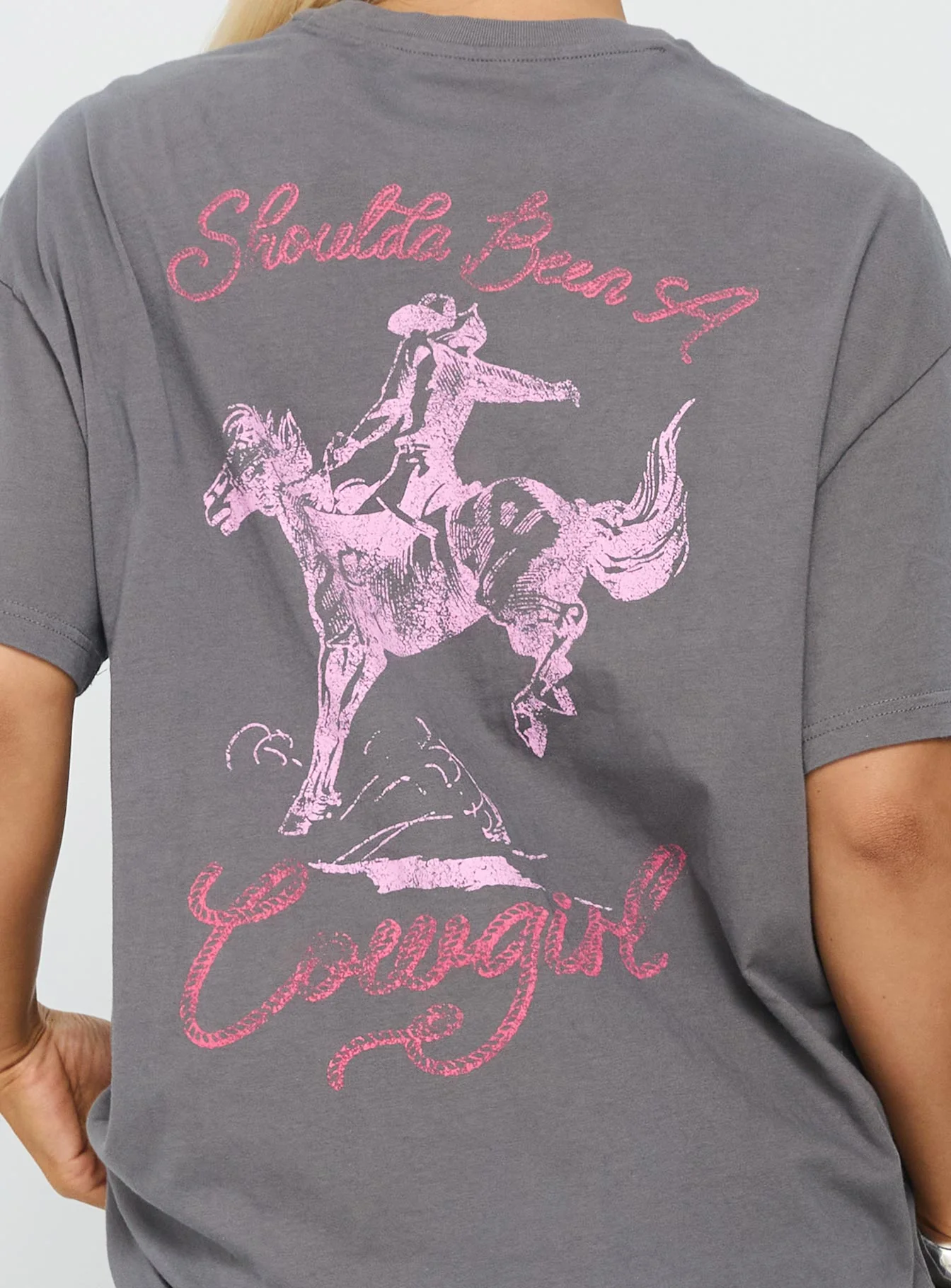 Cowgirl Baby Oversized Tee Charcoal Grey - Image 5