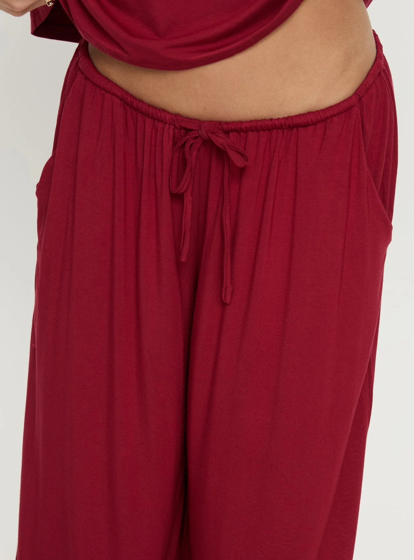 Cozy Hour Sleep Relaxed Pants Red - Image 6
