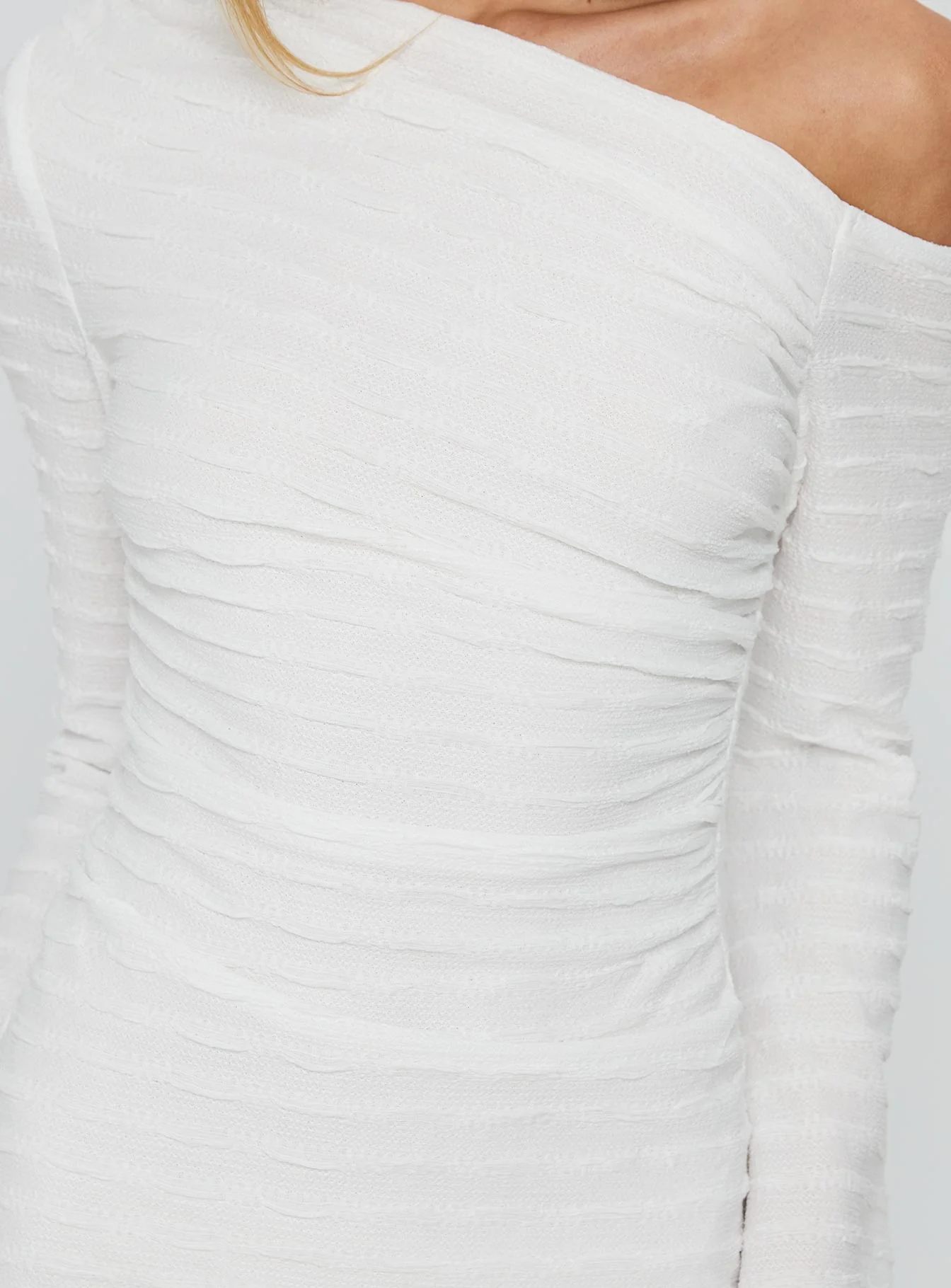 Crescent Long Sleeve Mini Dress White - Image 6
