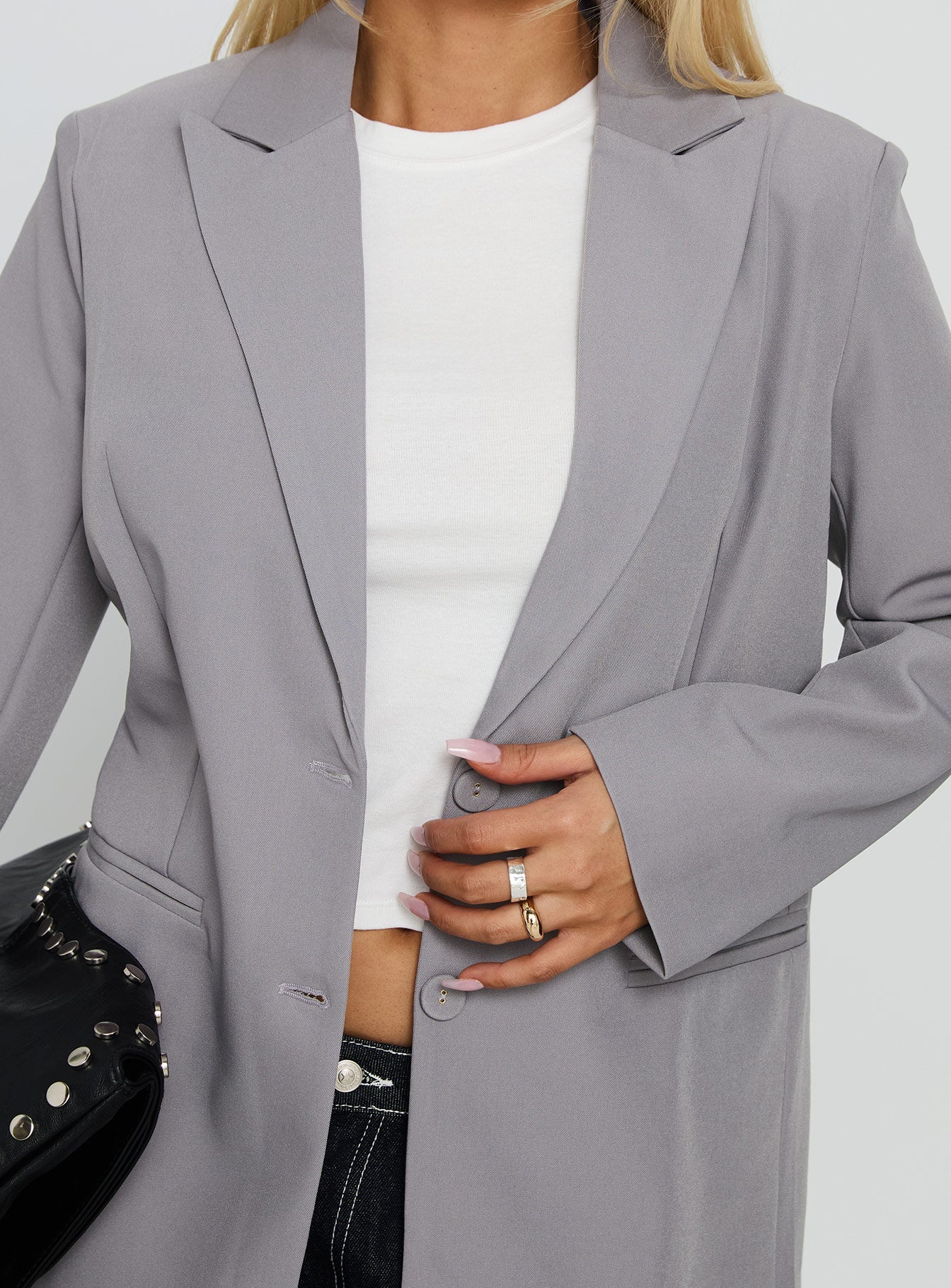 Crowd Pleaser Oversized Blazer Grey - Image 6