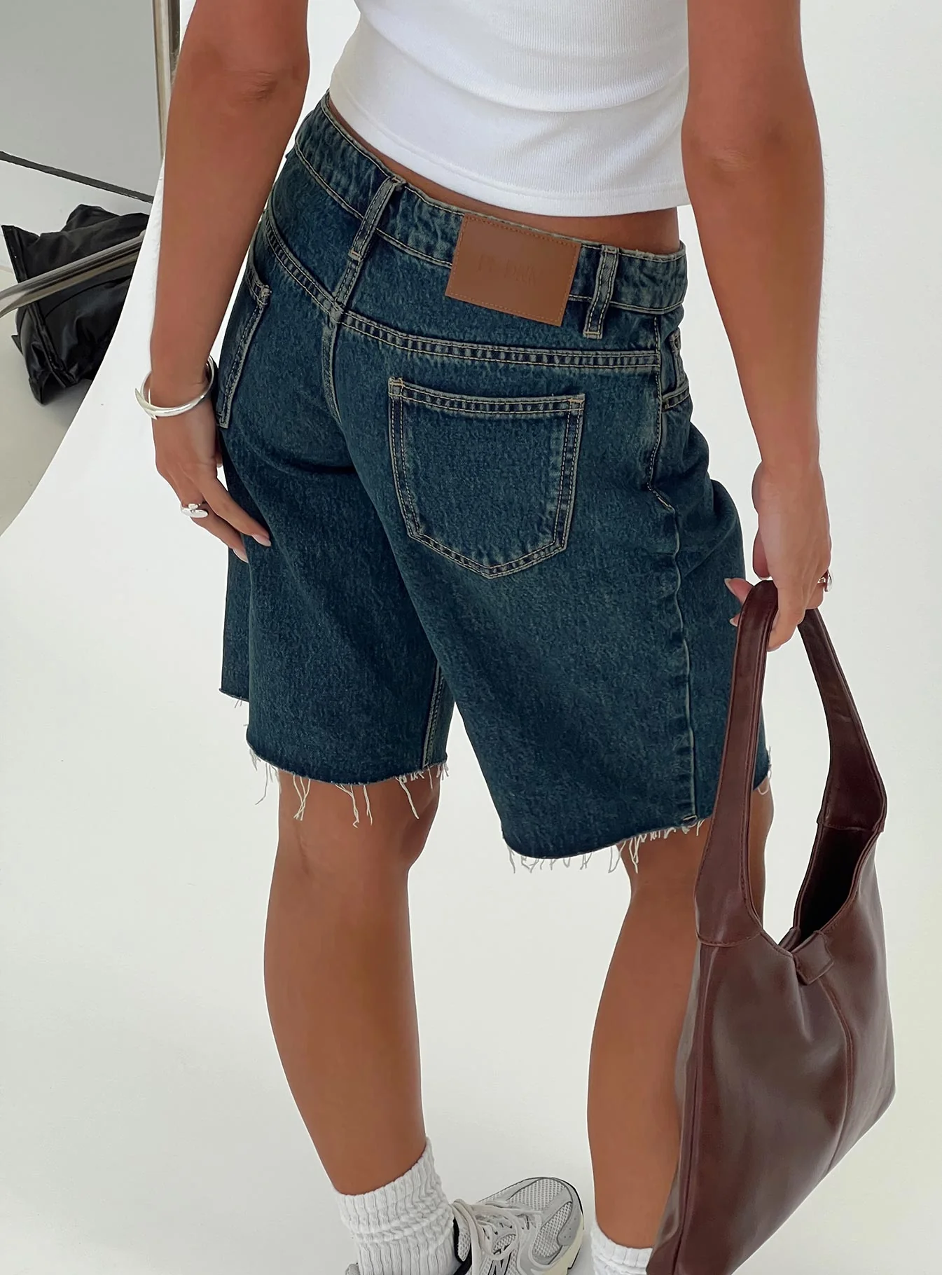 Cult Classic Longline Denim Shorts Vintage Wash - Image 14