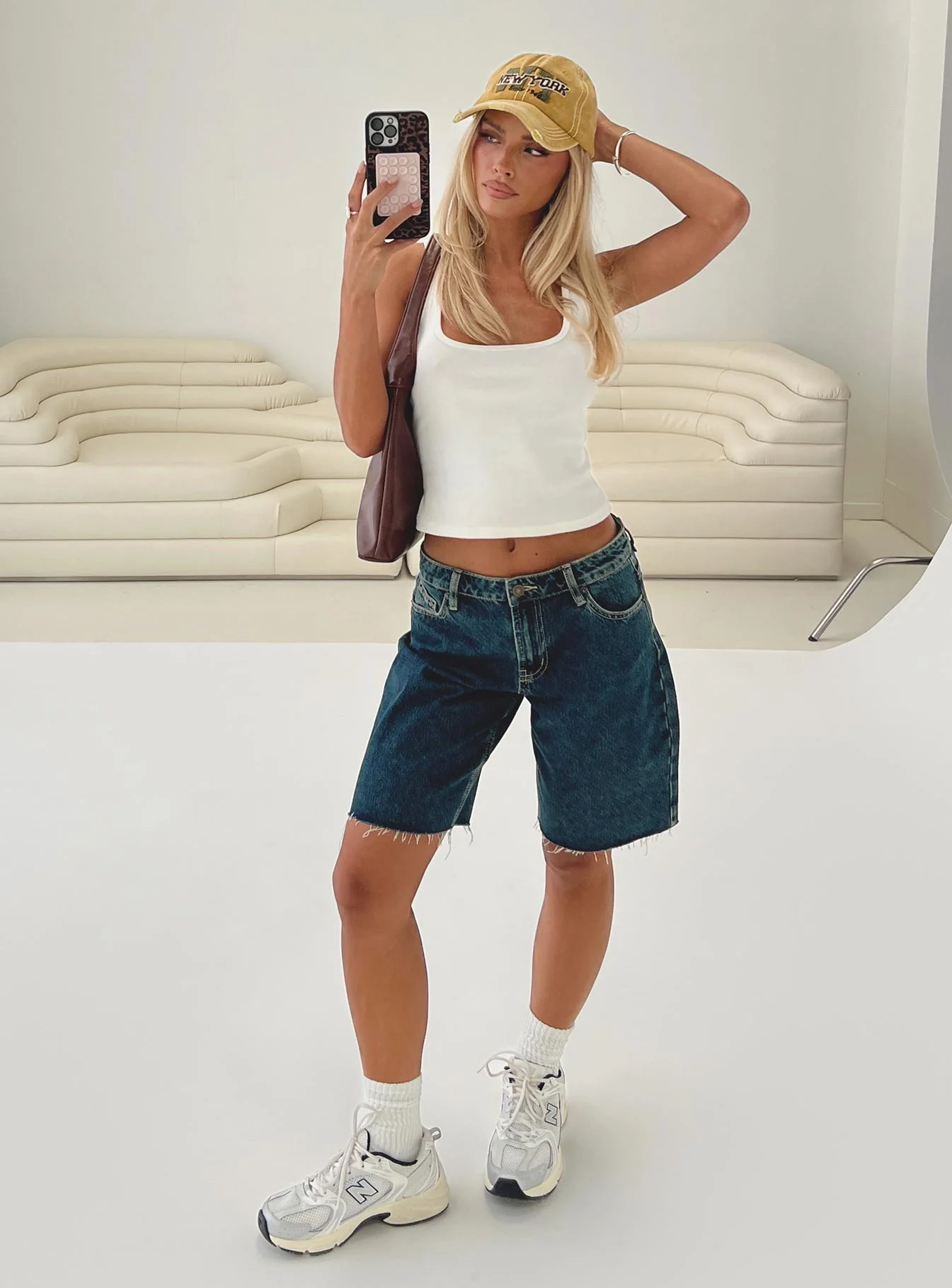 Cult Classic Longline Denim Shorts Vintage Wash - Image 9