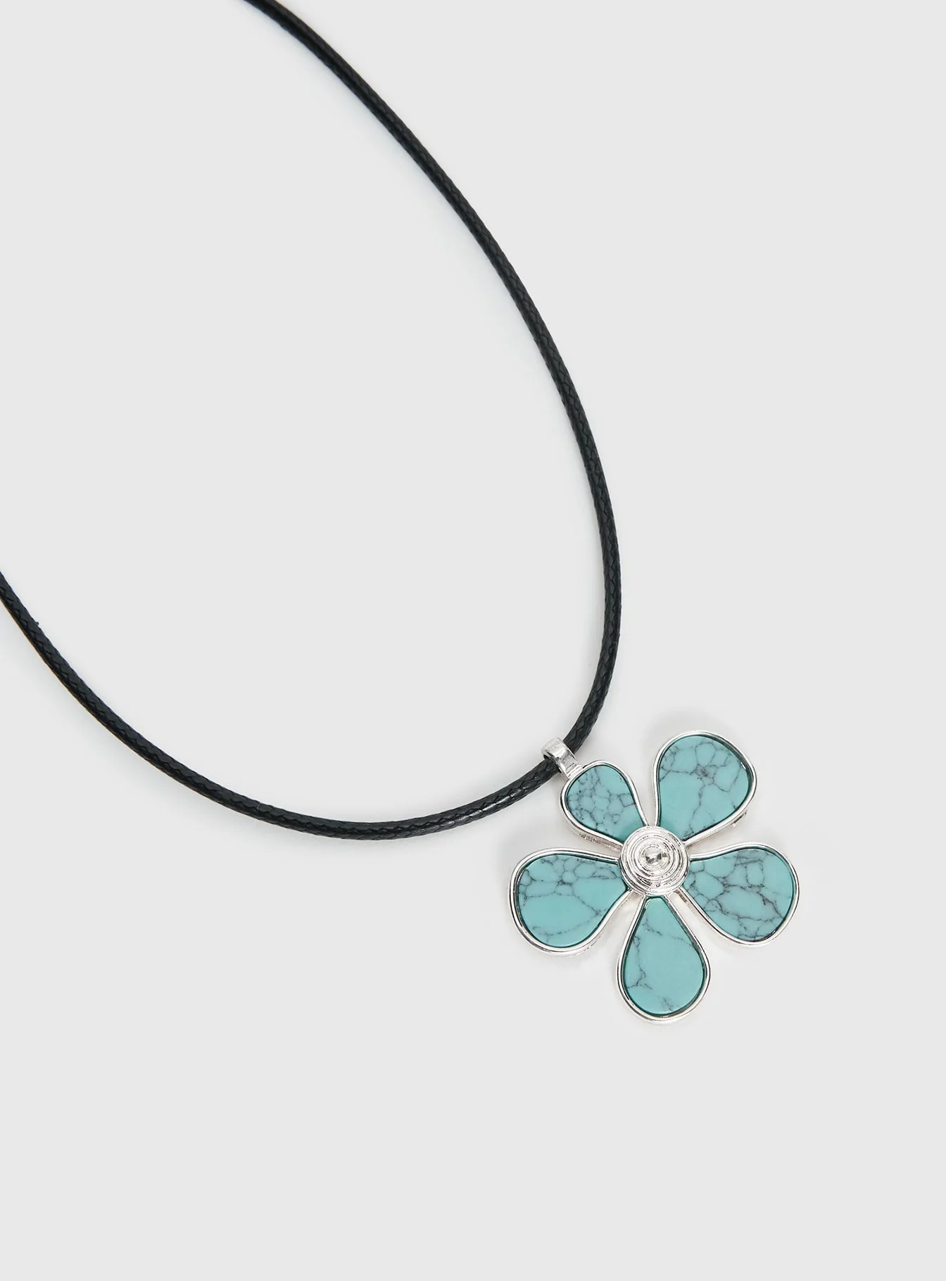 Cuteness Flower Pendant Necklace Black / Blue - Image 3