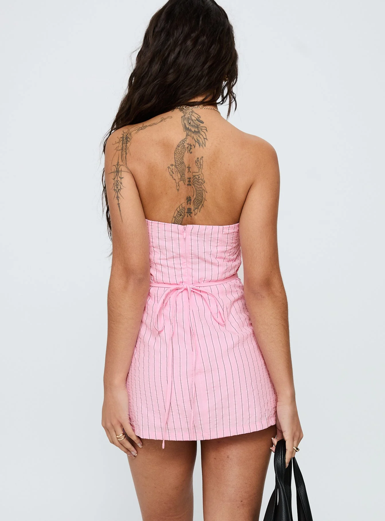Yumiko Strapless Playsuit Pink - Image 4