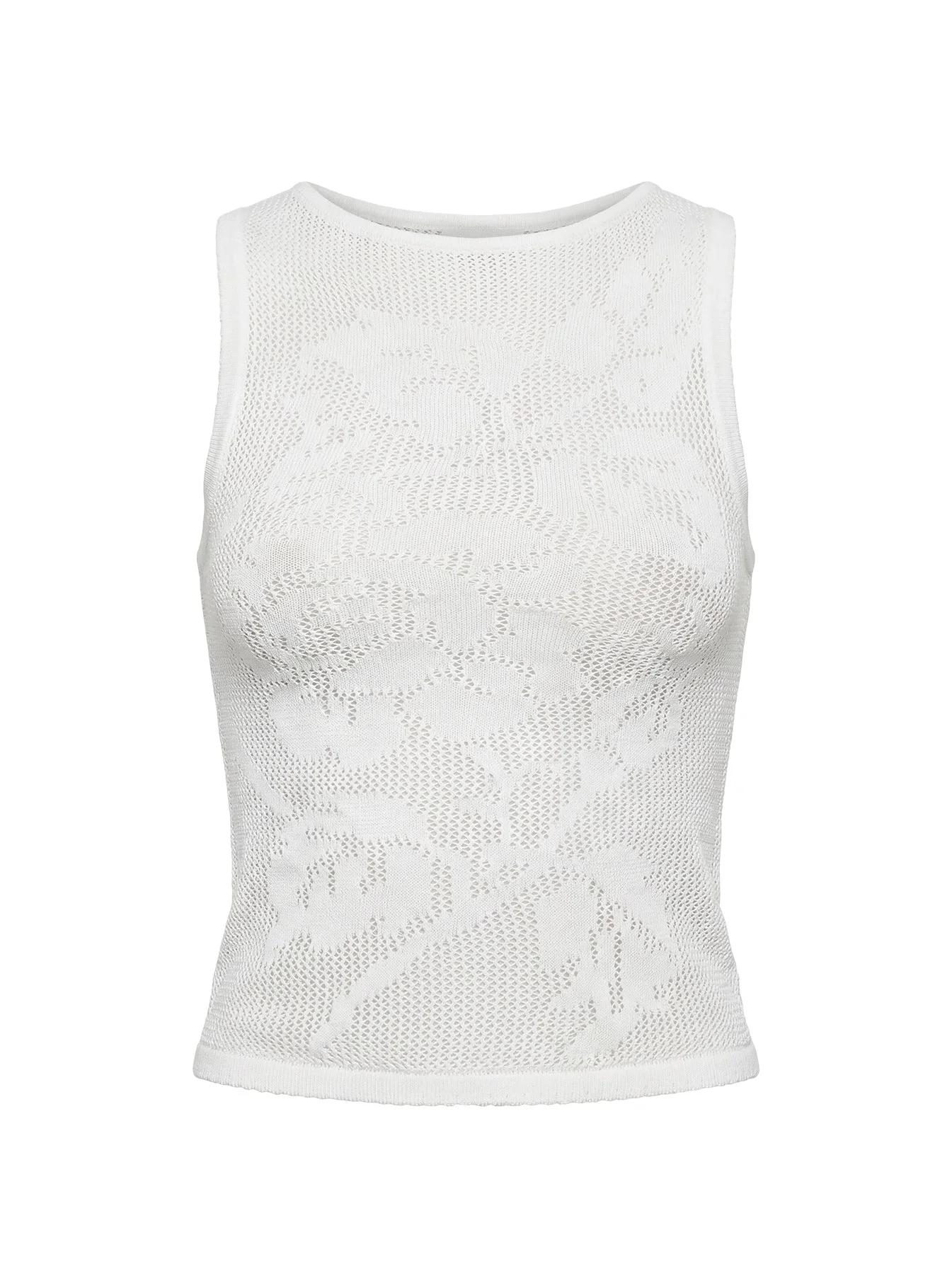 Cypressa Crochet Boat Neck Top Antique White - Image 11