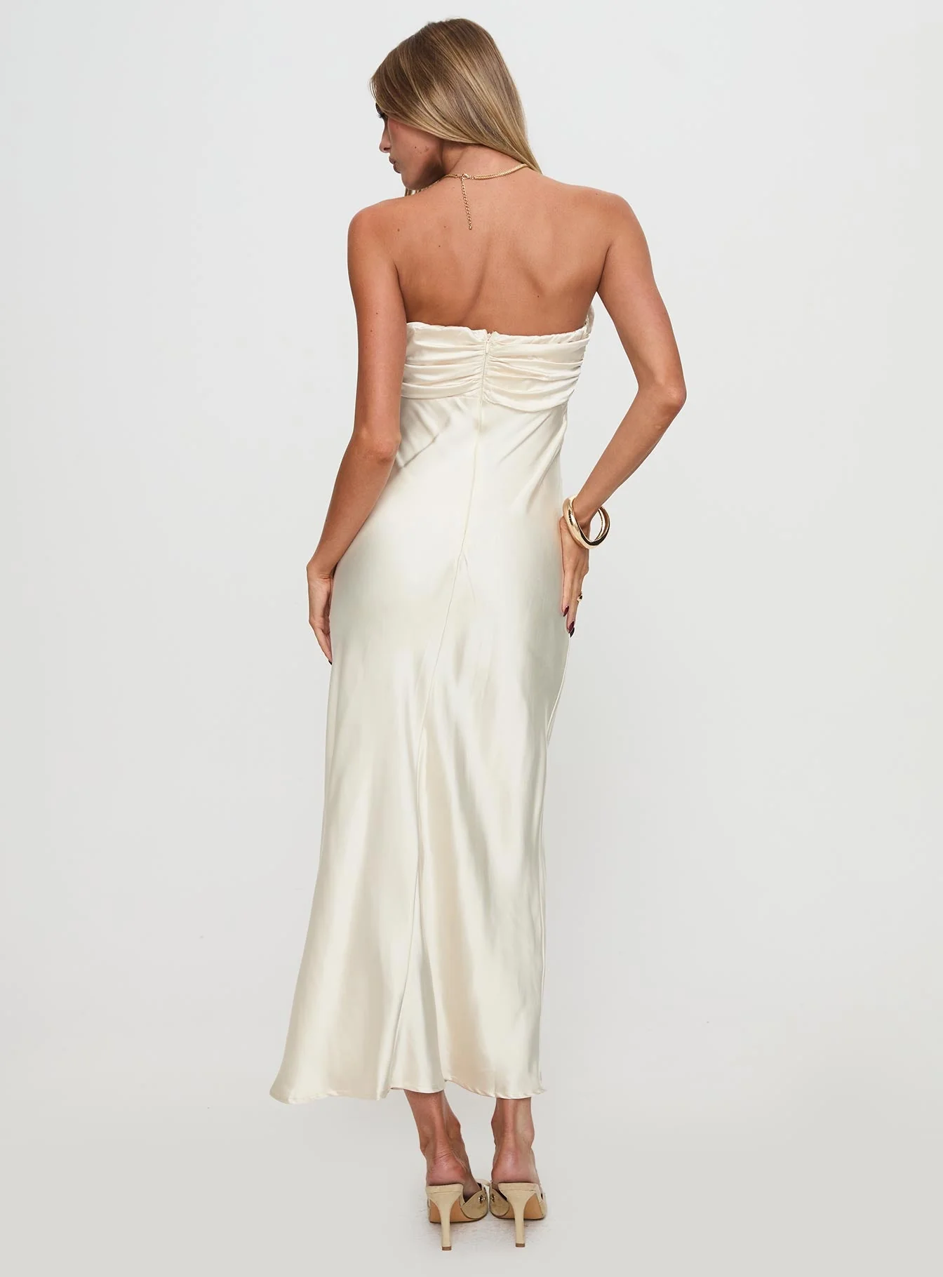 Cyprian Strapless Maxi Dress Champagne - Image 5