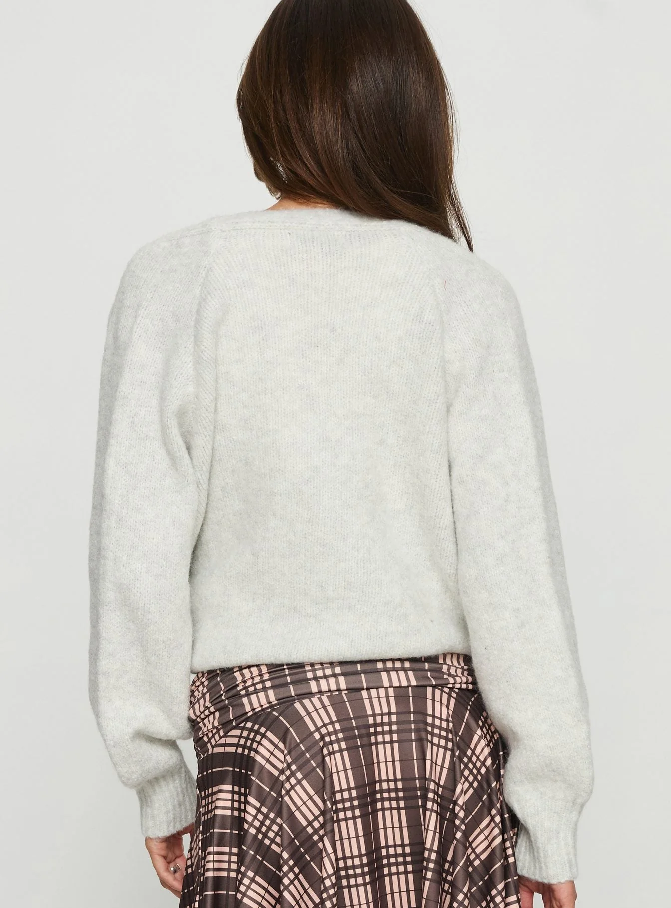 Daelan Wrap Knit Cardigan Grey Marle - Image 5