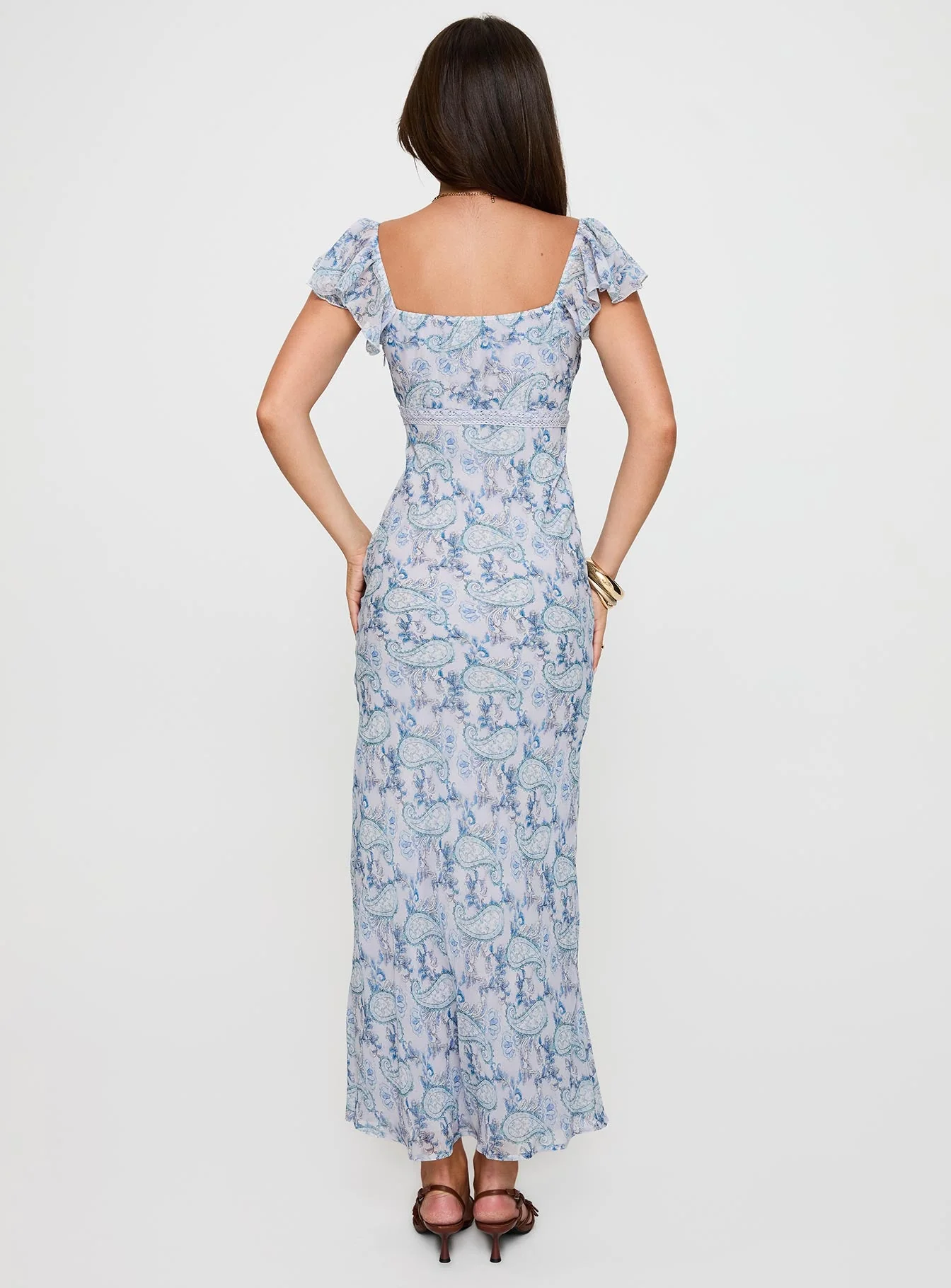 Dahleia Maxi Dress Blue Paisley - Image 4
