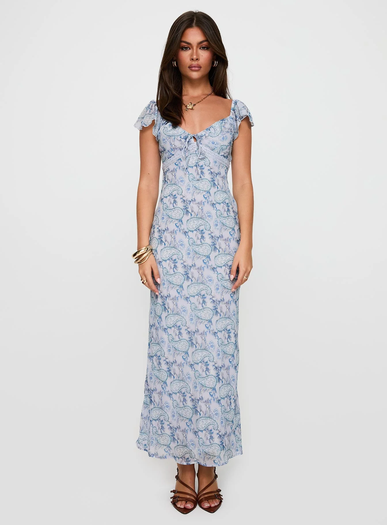 Dahleia Maxi Dress Blue Paisley - Image 6