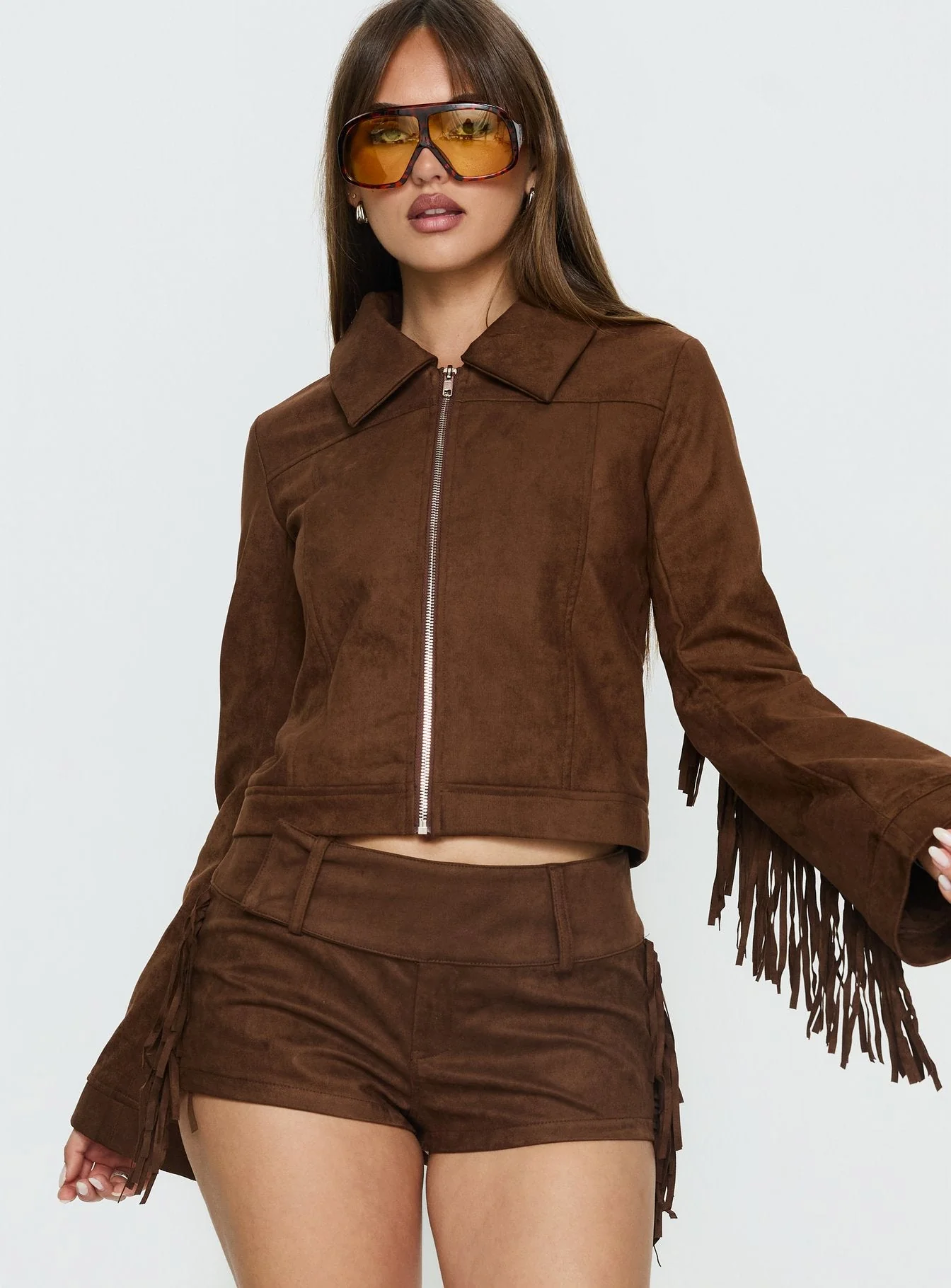 Dakohda Fringe Jacket Chocolate Brown - Image 2