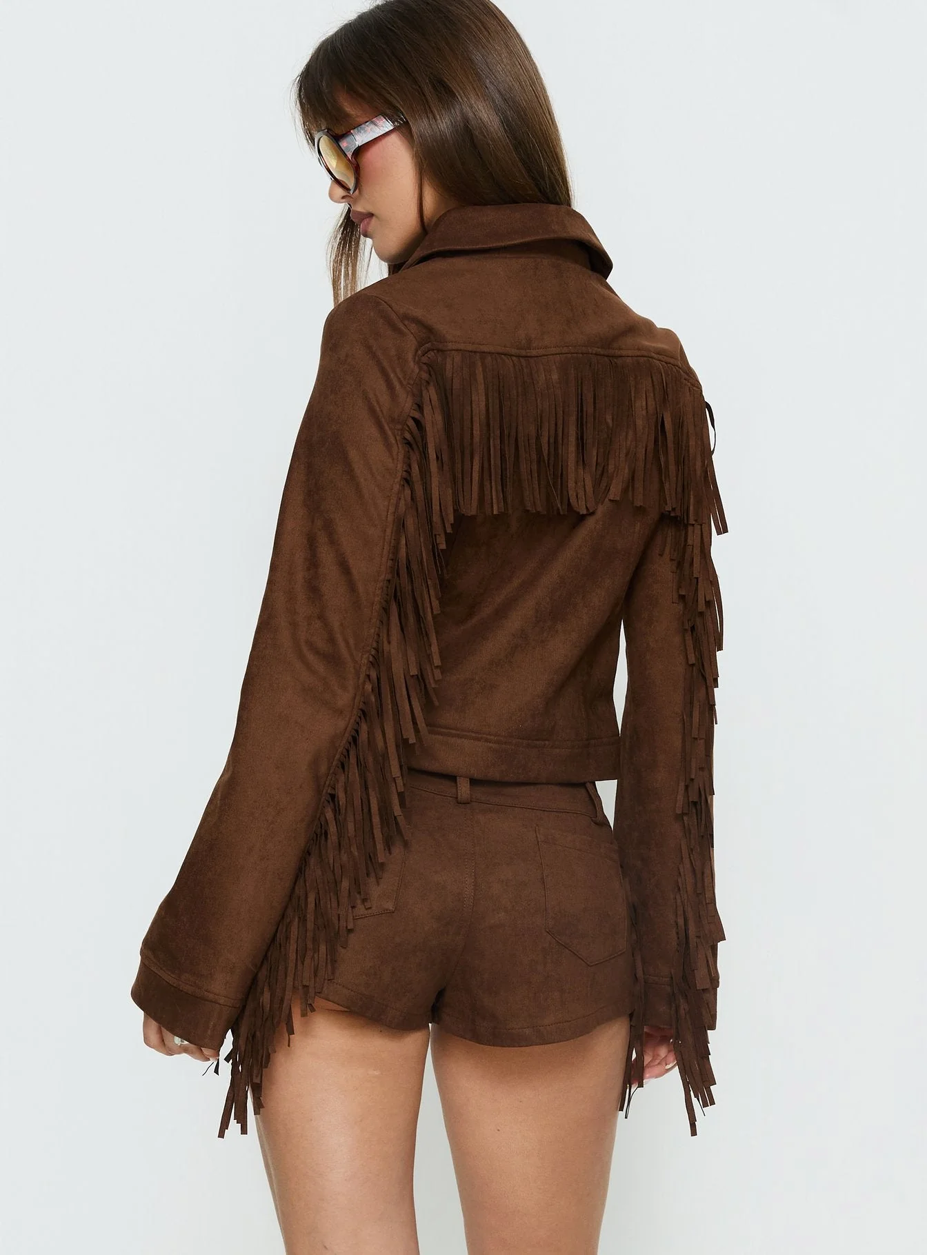 Dakohda Fringe Jacket Chocolate Brown - Image 5