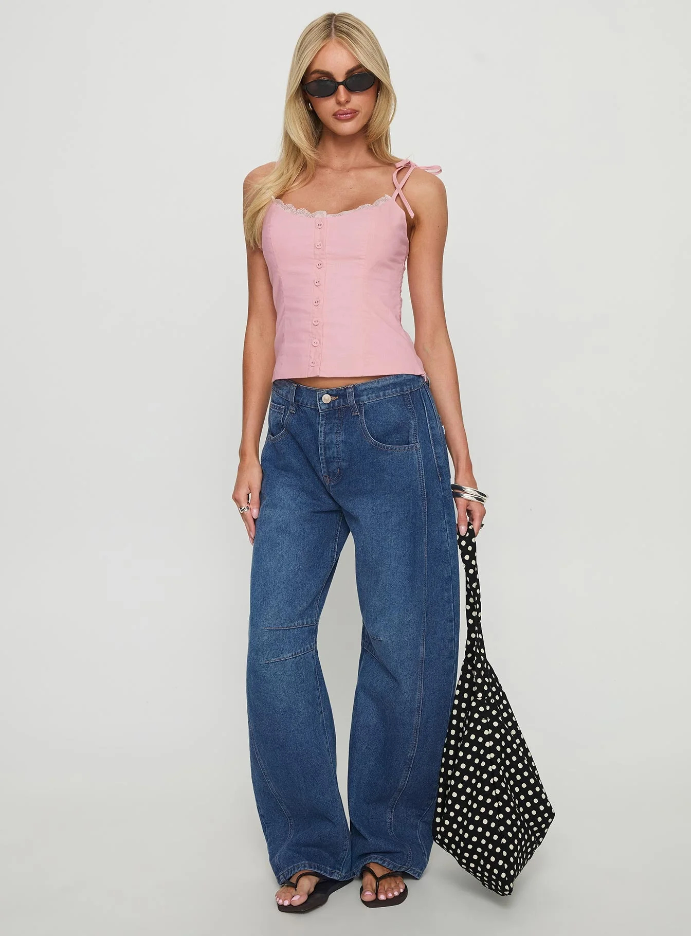 Dalanie Tie Strap Top Dusty Pink - Image 2