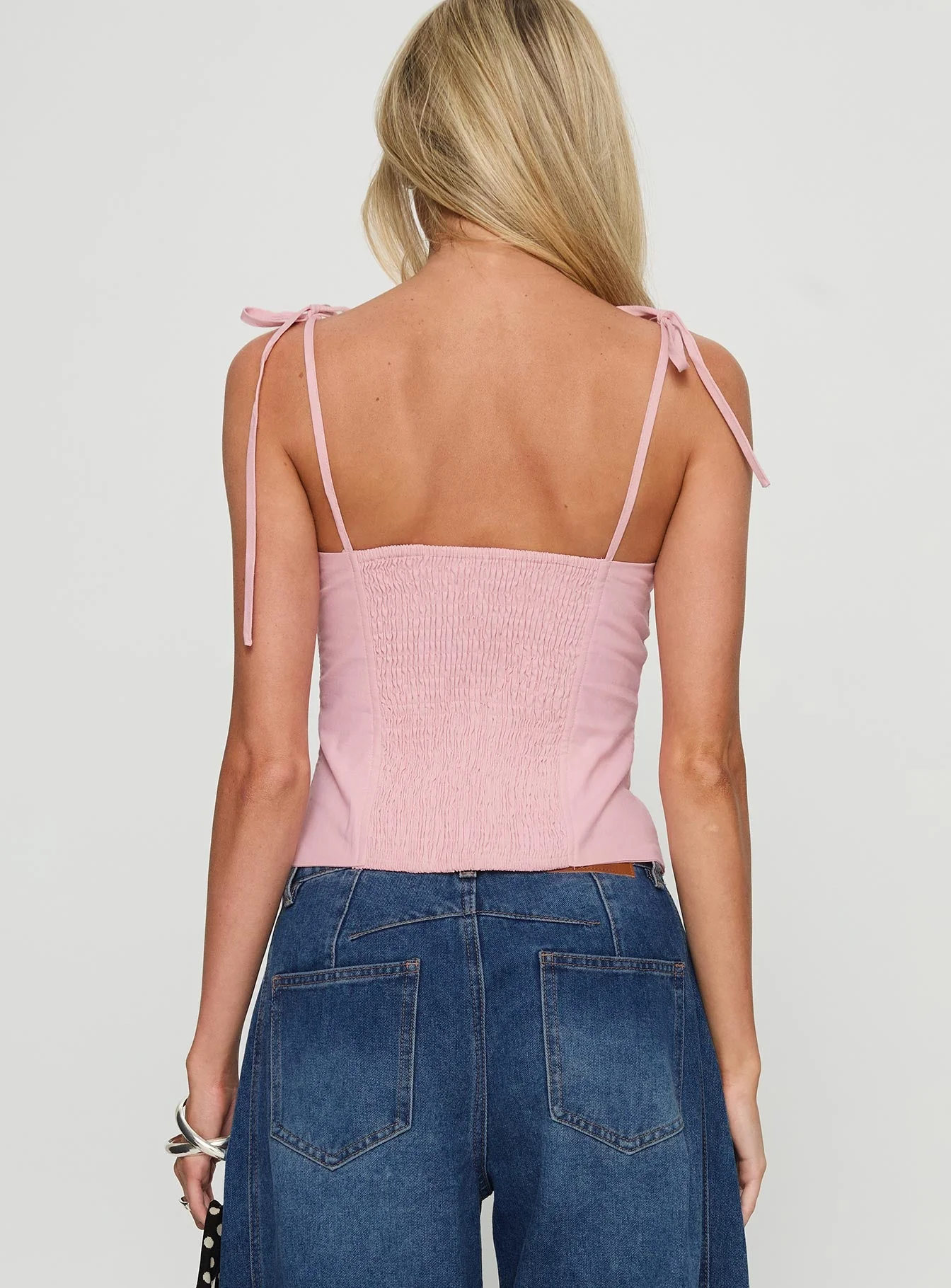 Dalanie Tie Strap Top Dusty Pink - Image 4