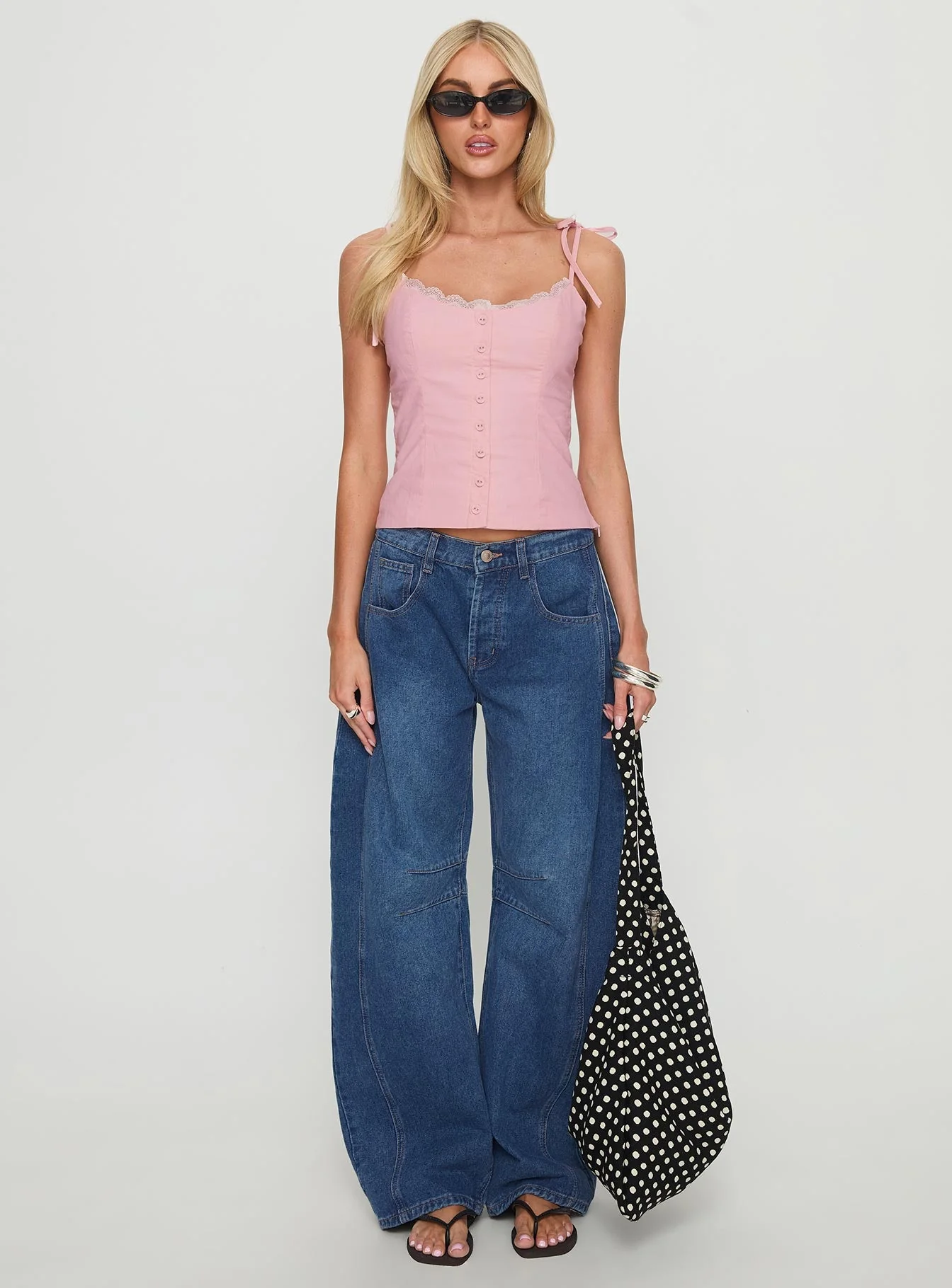 Dalanie Tie Strap Top Dusty Pink - Image 6