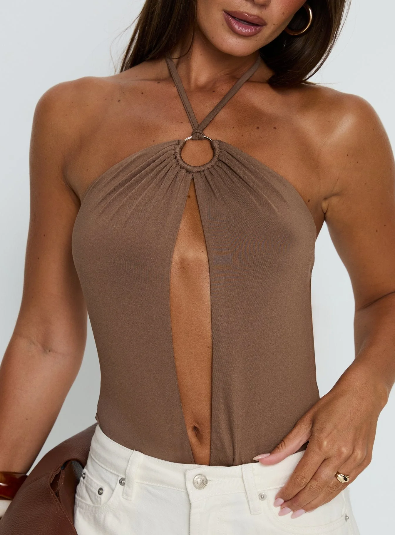 Damiana Cut Out Bodysuit Brown - Image 6