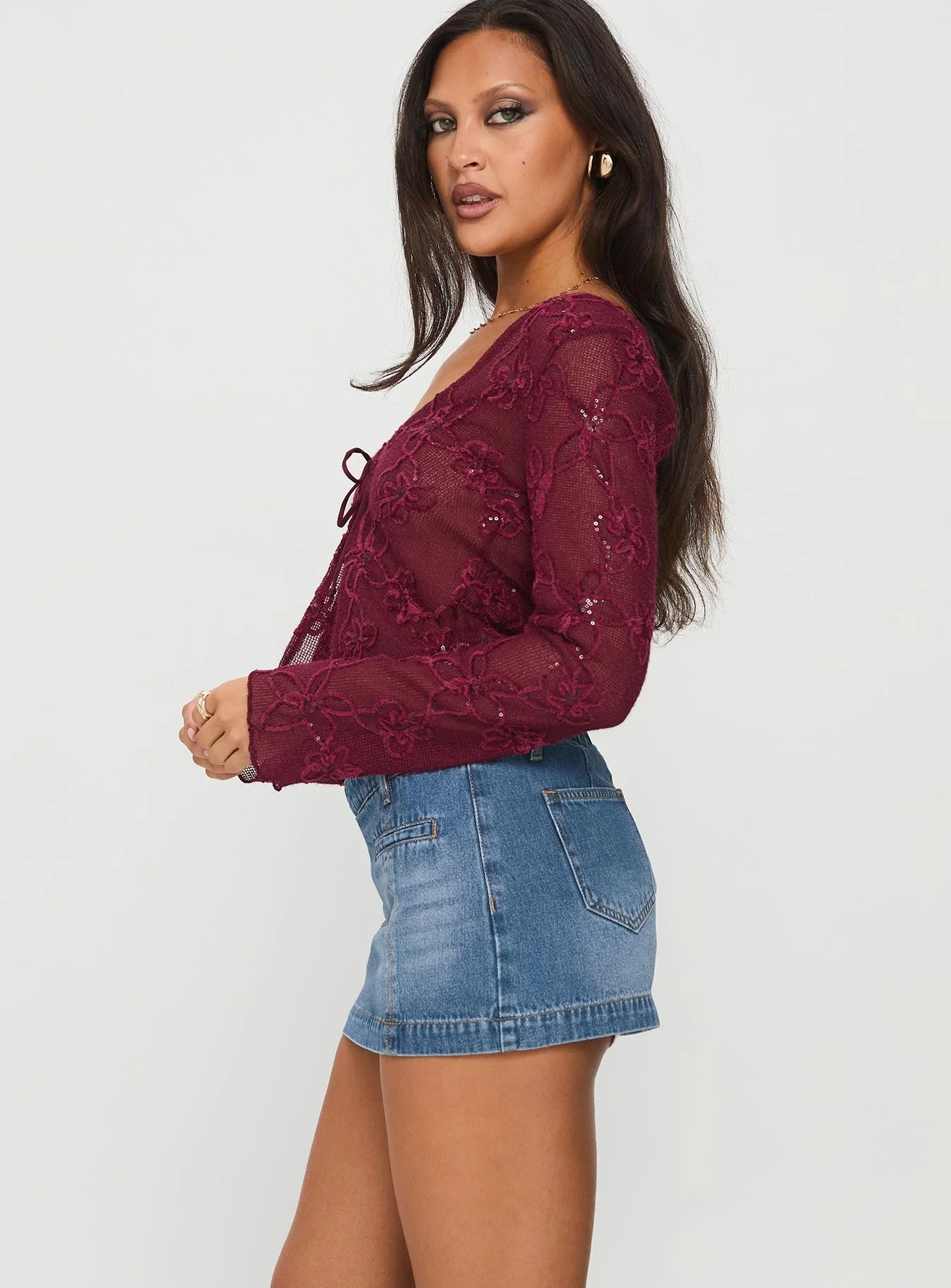 Darbi Denim Mini Skort Mid Blue - Image 4