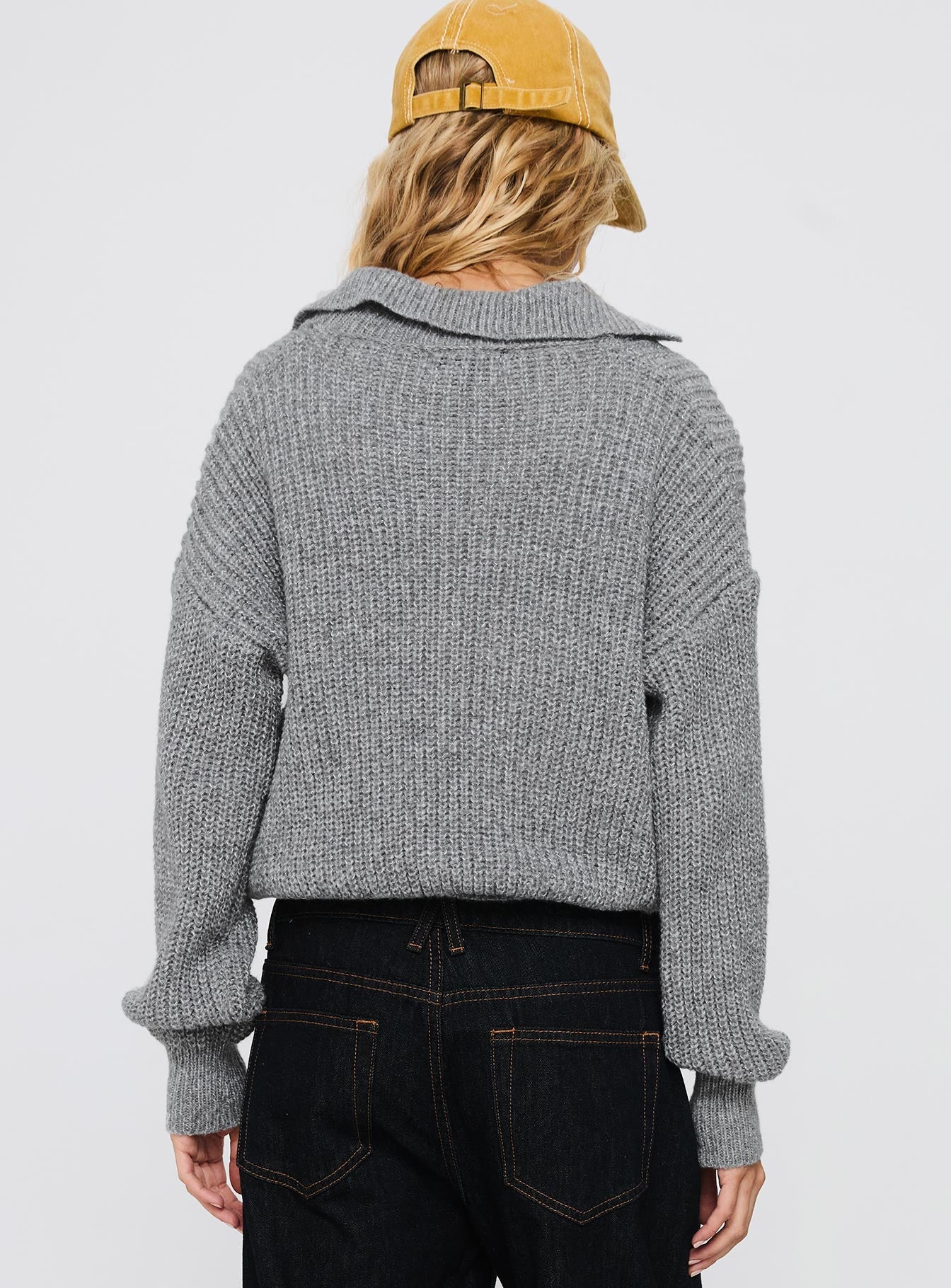 Darcel Button Up Knit Cardigan Grey - Image 4