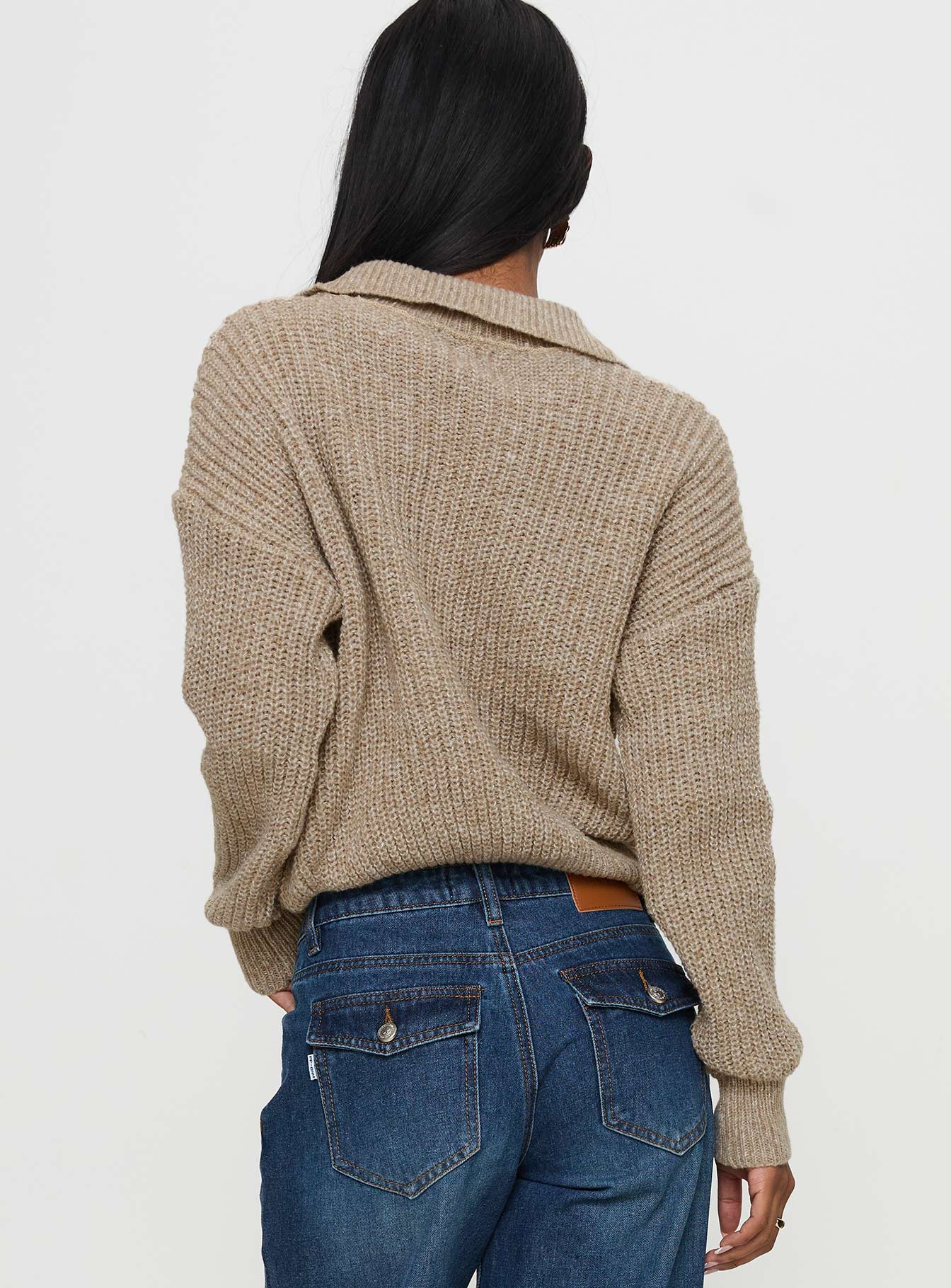 Darcel Button Up Knit Cardigan Mocha - Image 5