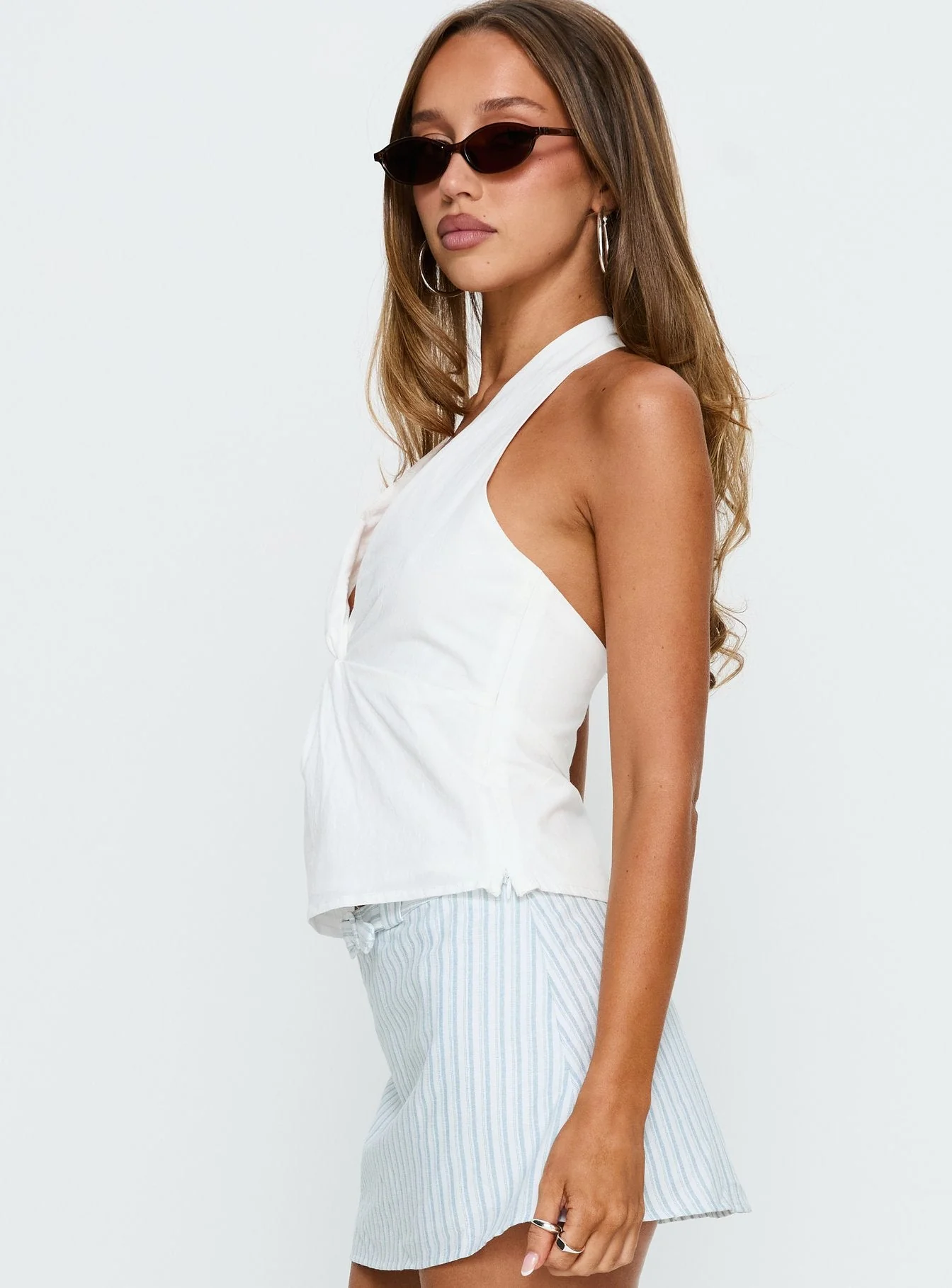Darci Twist Halter Top White - Image 4